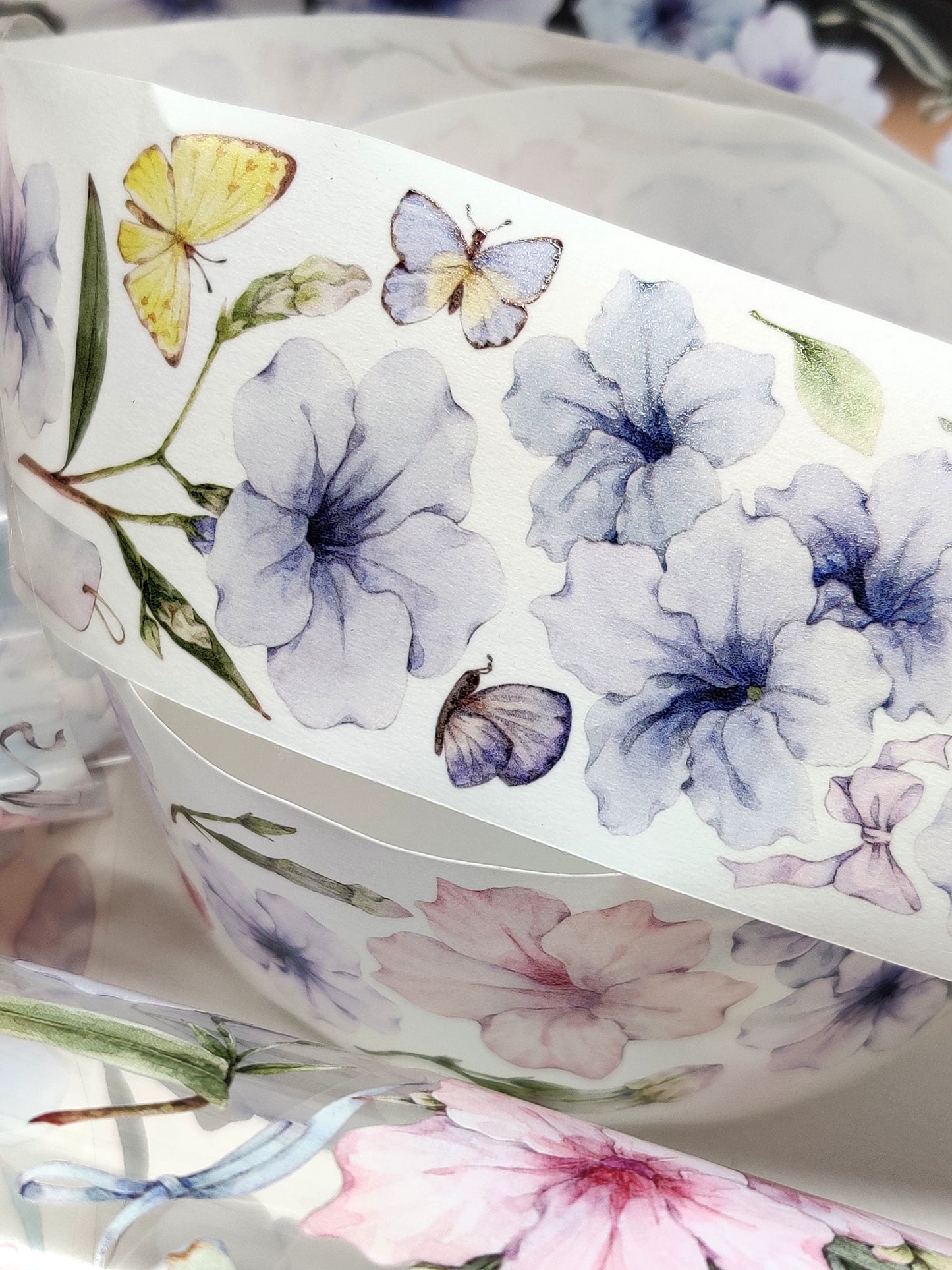 Xiangxiang Vol3 【Bluet】Light Retro Orginal Design Washi Pet Tape Landscaping Stickers