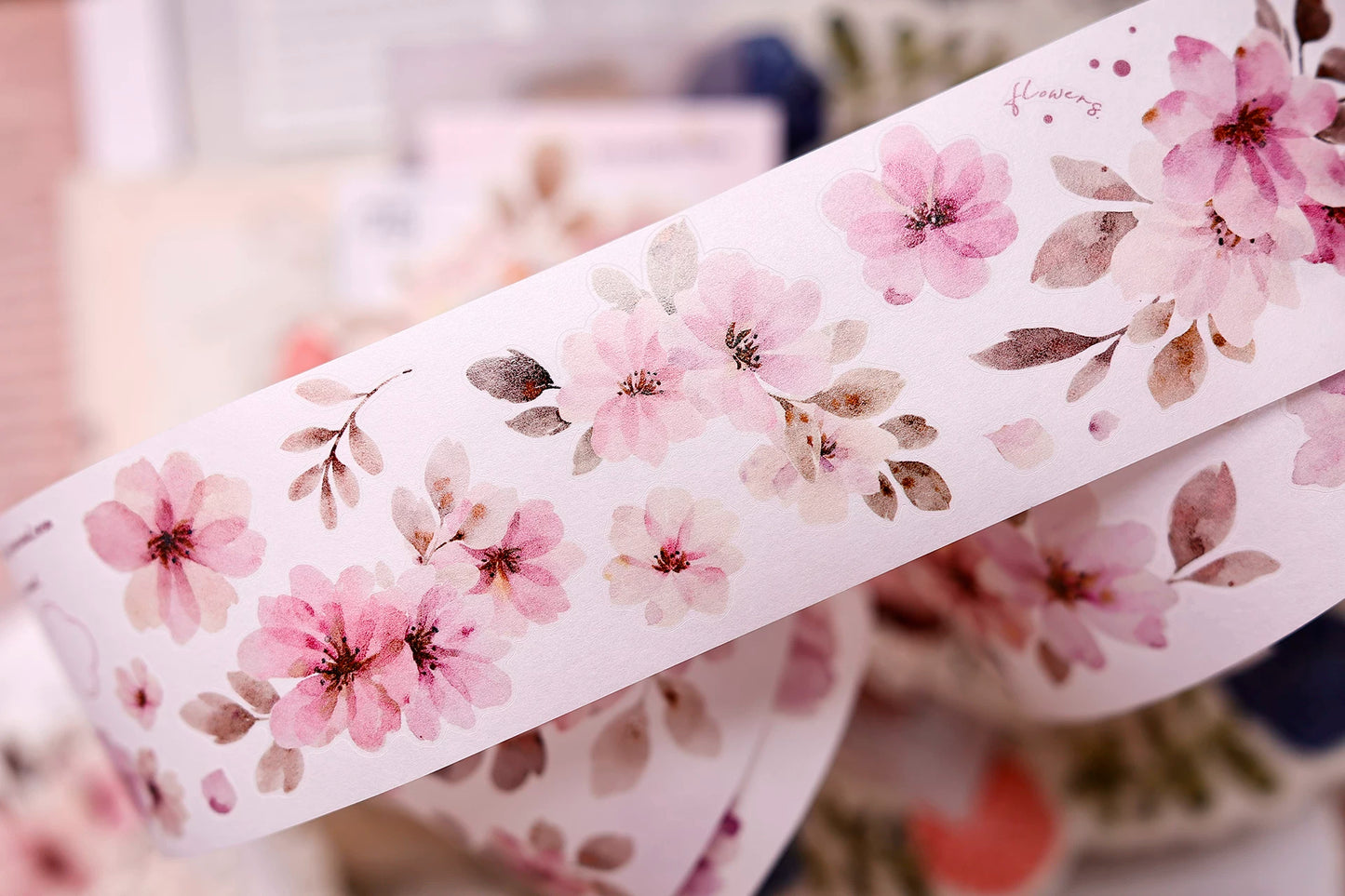 XiaoBaiJia Salt Series【Pink Mist Letter Paper】Pre-cut Orginal Design Washi/Pet Tape Light Retro Stickers