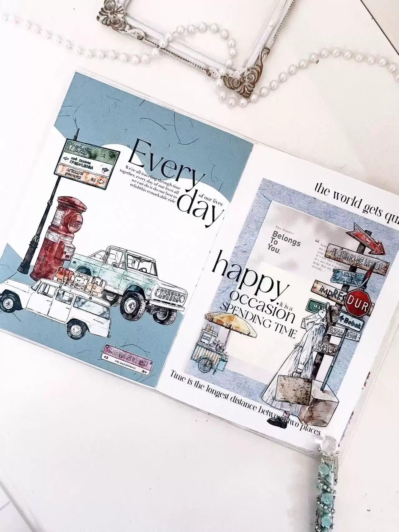 Kaixiaoxun Vol13【Car】 Pre-Cut Long Loop Washi/Matte PET Tape for Scrapbook Supplies,Junk Journal Supplies