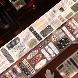 YiEr Vol17【Patchwork Floral】Kiss-cut Light Retro Floral Washi Tape and PET Stickers