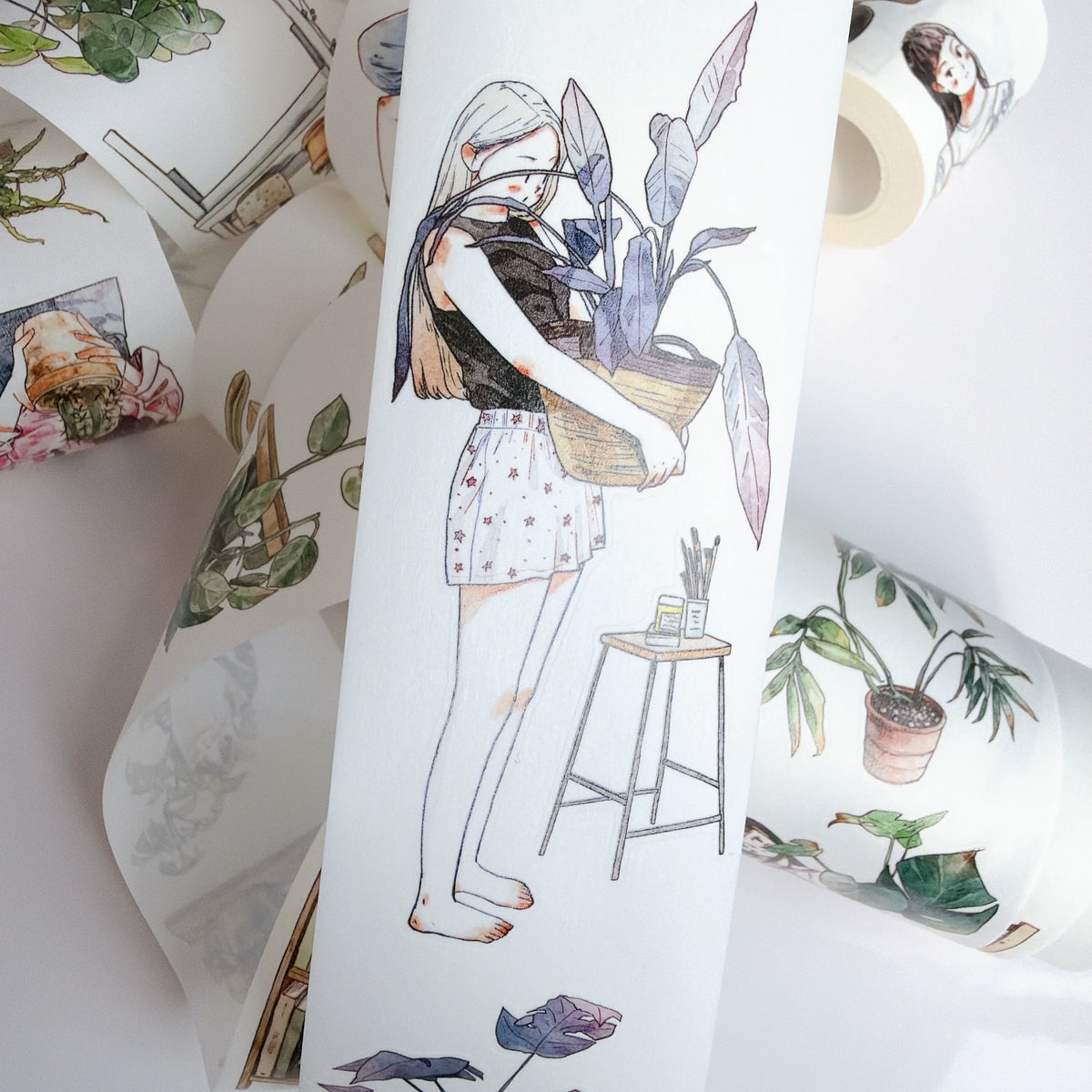 Kaixiaoxun Vol14【Forest Dwelling Time】 Pre-Cut Long Loop Washi/Matte PET Tape for Scrapbook Supplies,Junk Journal Supplies