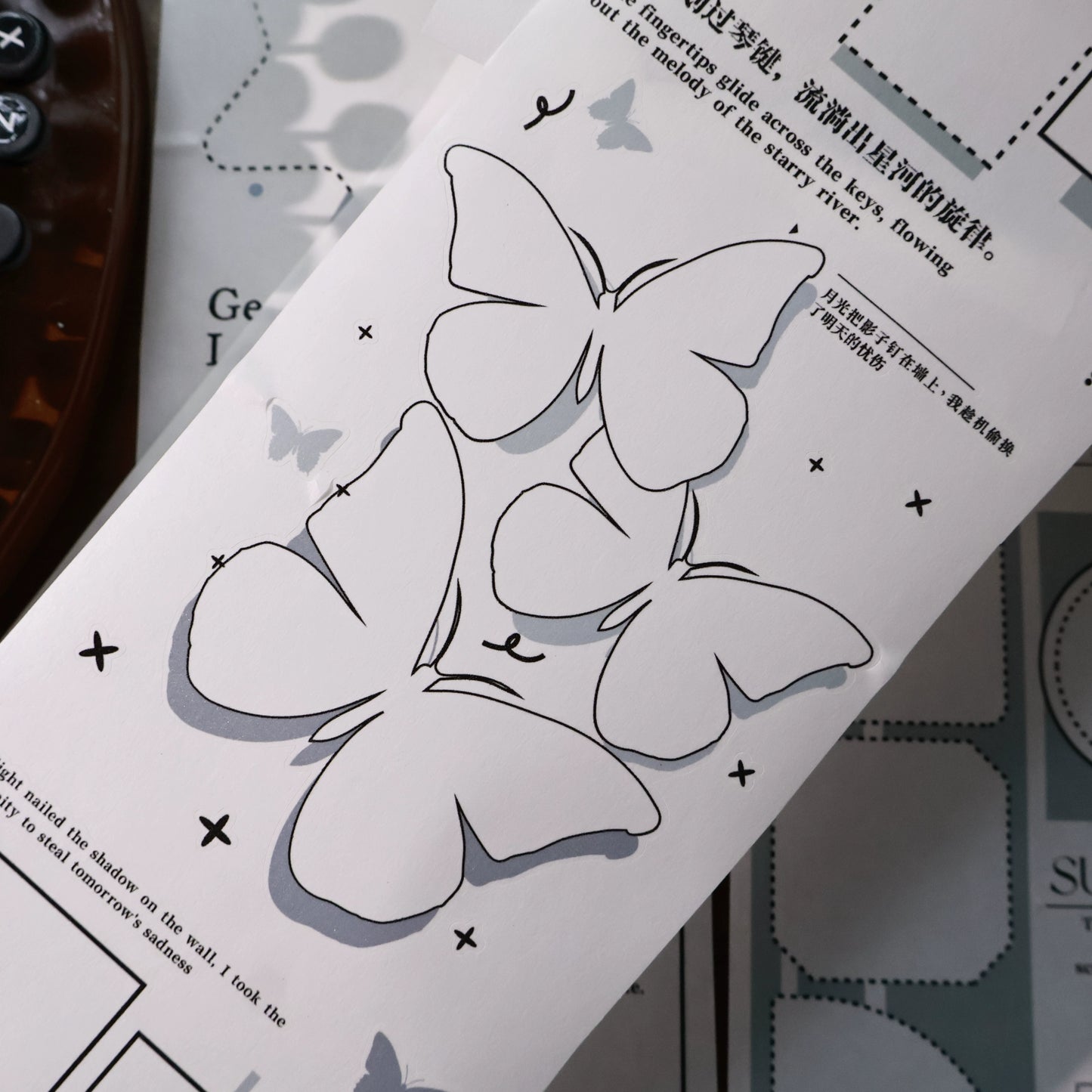 YiEr Vol15【Colorful Border】Orginal Design Pre-cut Washi/Pet Border Tape Light Retro Landscaping Stickers