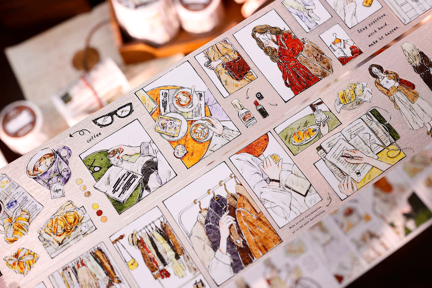 XiaoBaiJia Salt Series【Fengge Manji】Pre-cut Orginal Design Comic-style Daily Life Washi/Pet Tape Light Retro Stickers