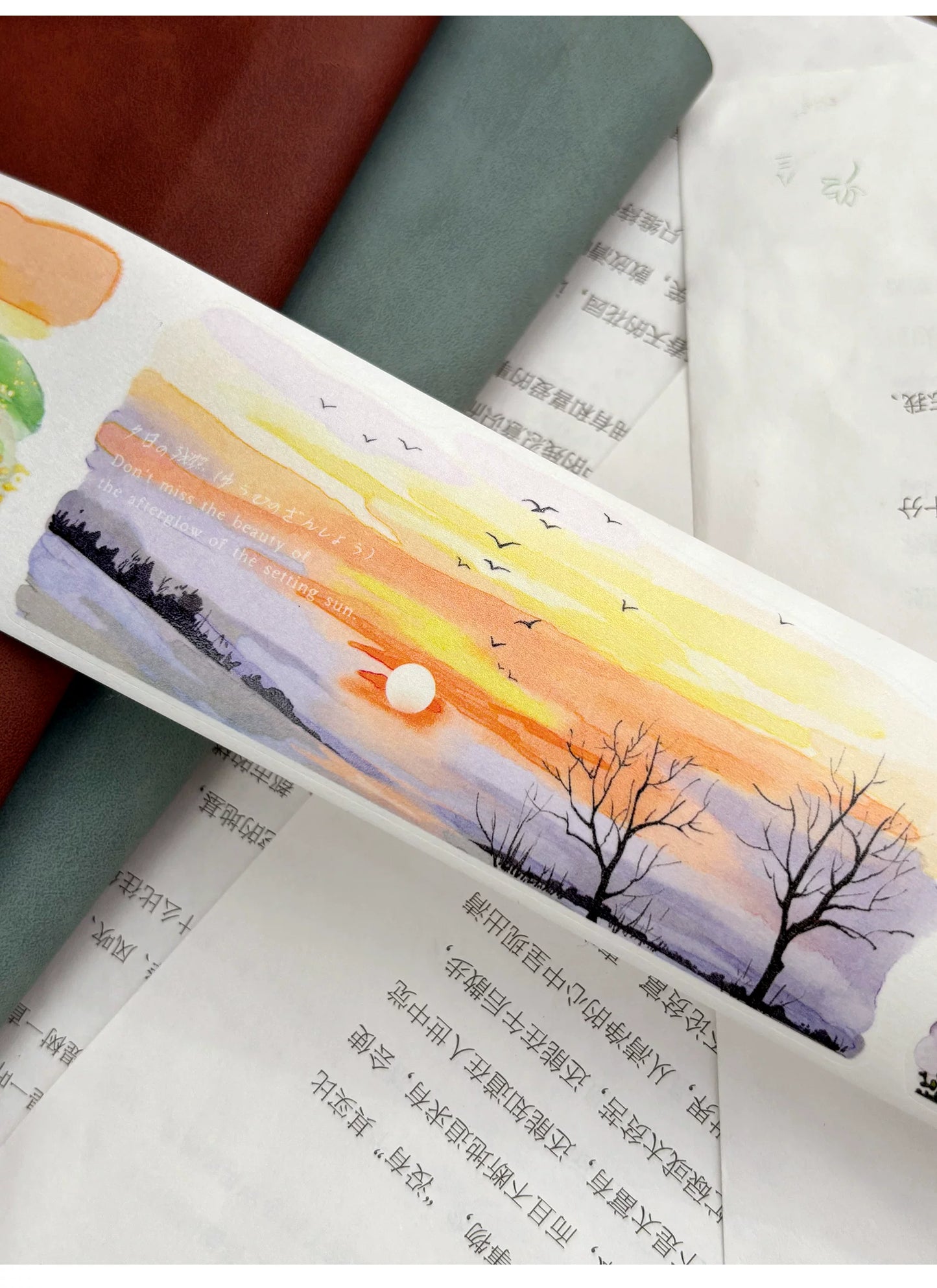 ZiYuanSu【Sunset Glow】Background Sunset Scene Pre-cut Washi/PET Tape