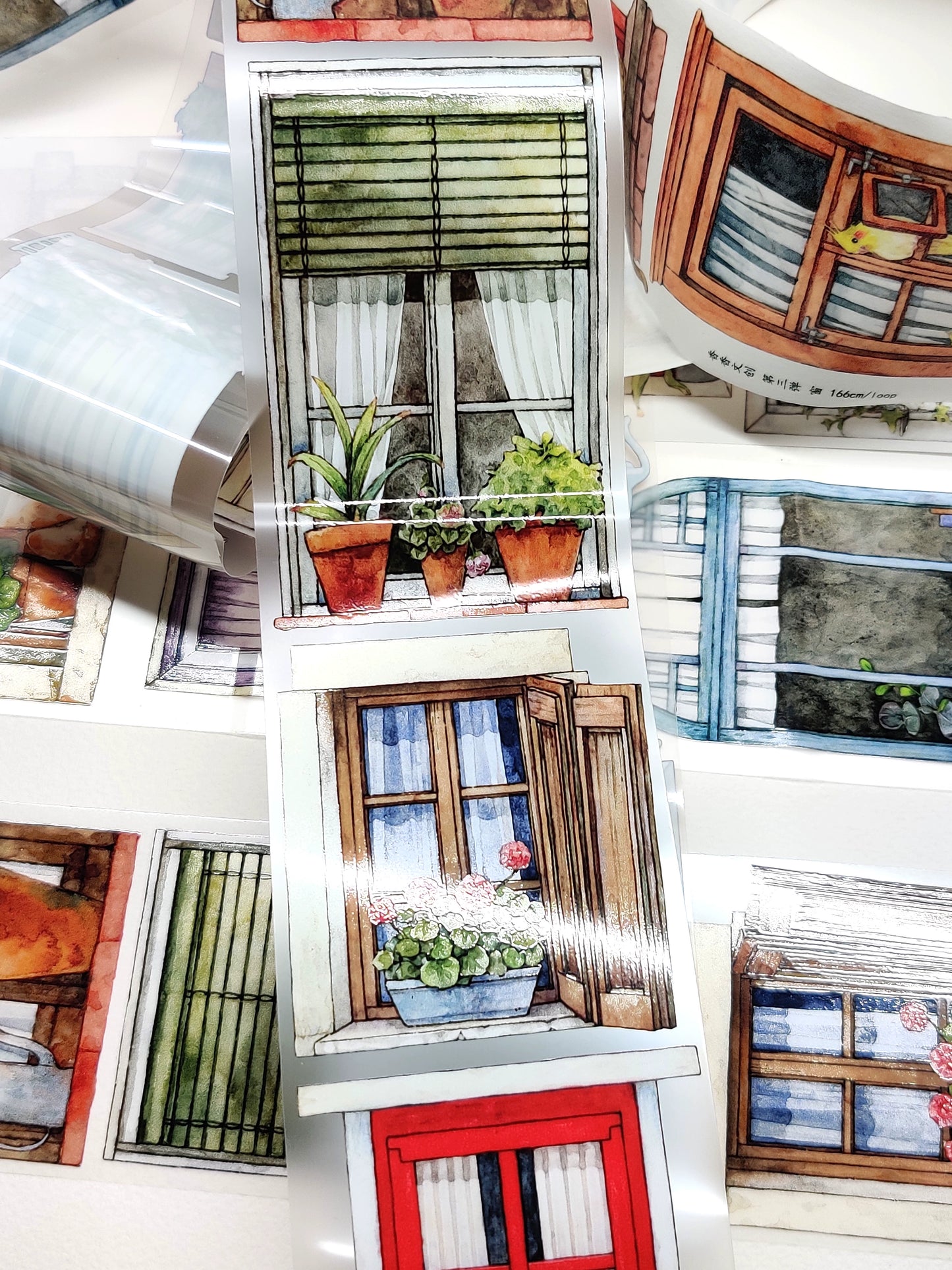 Xiangxiang Vol3 【Window】Light Retro Orginal Design Washi Pet Tape Landscaping Stickers
