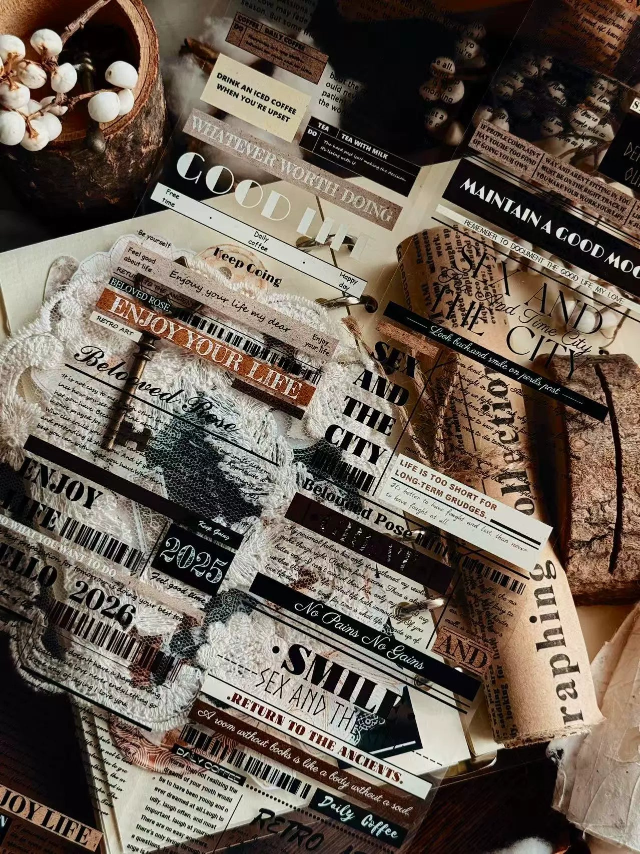 Linlanxi 【Herben Supplement】Original  Washi/Pet Tape - New Fashion Retro Wider English Counted Tape