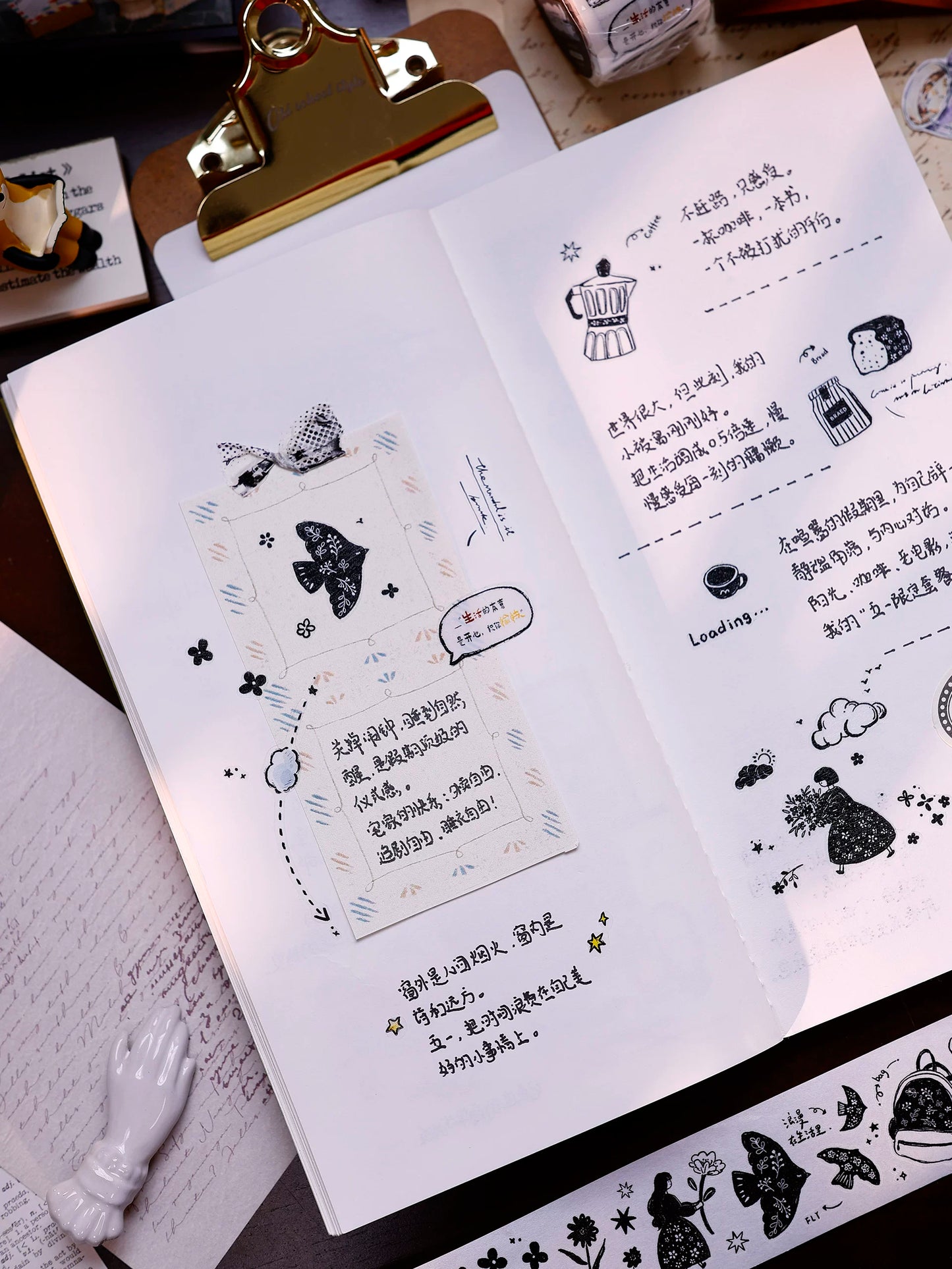 XiaoBaiJia Salt Series【Plain Color Painting】Pre-cut Orginal Design Mall Figures Embellish Washi/Pet Tape Light Retro Stickers