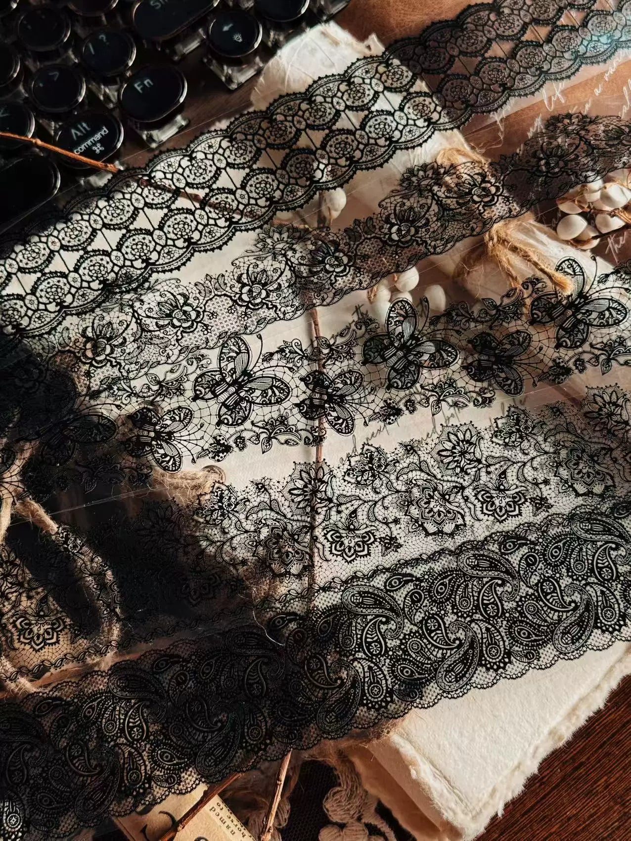 Linlanxi Vol13【Vintage Lace Trim】Original Design Retro Broken Paper Bookkeeping Washi Pet Tape