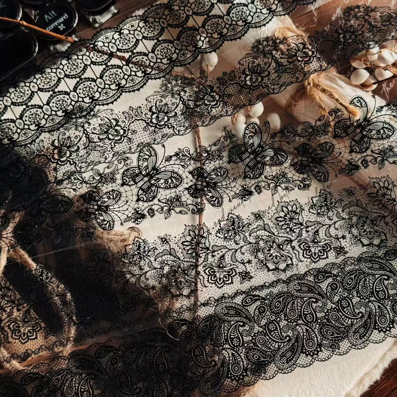 Linlanxi Vol13【Vintage Lace Trim】Original Design Retro Broken Paper Bookkeeping Washi Pet Tape