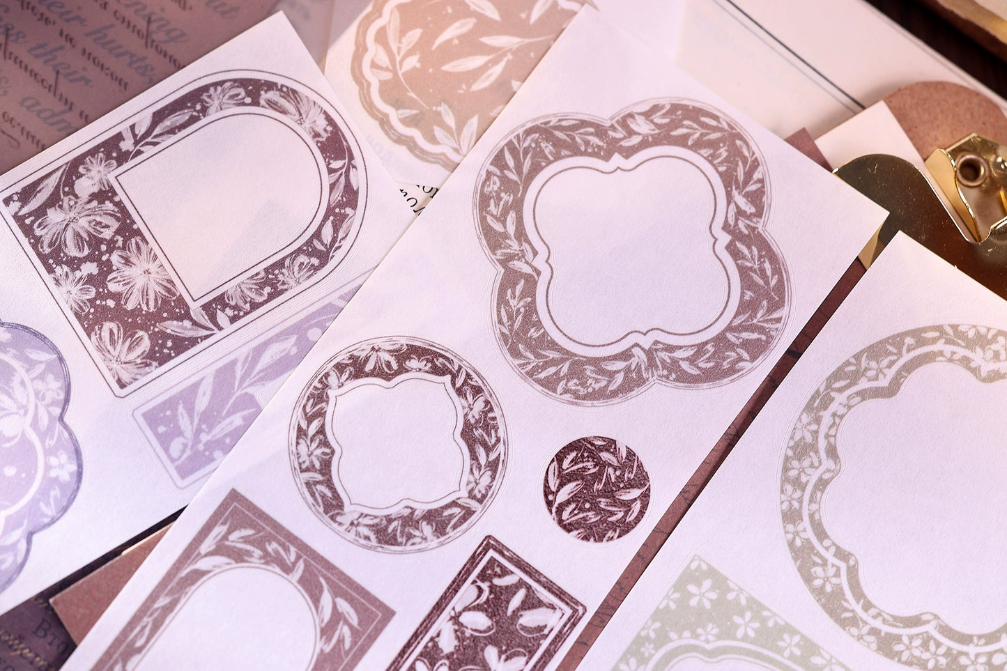 XiaoBaiJia【Flower Frame】Light Retro Orginal Design Washi Pet Tape Landscape Stickers