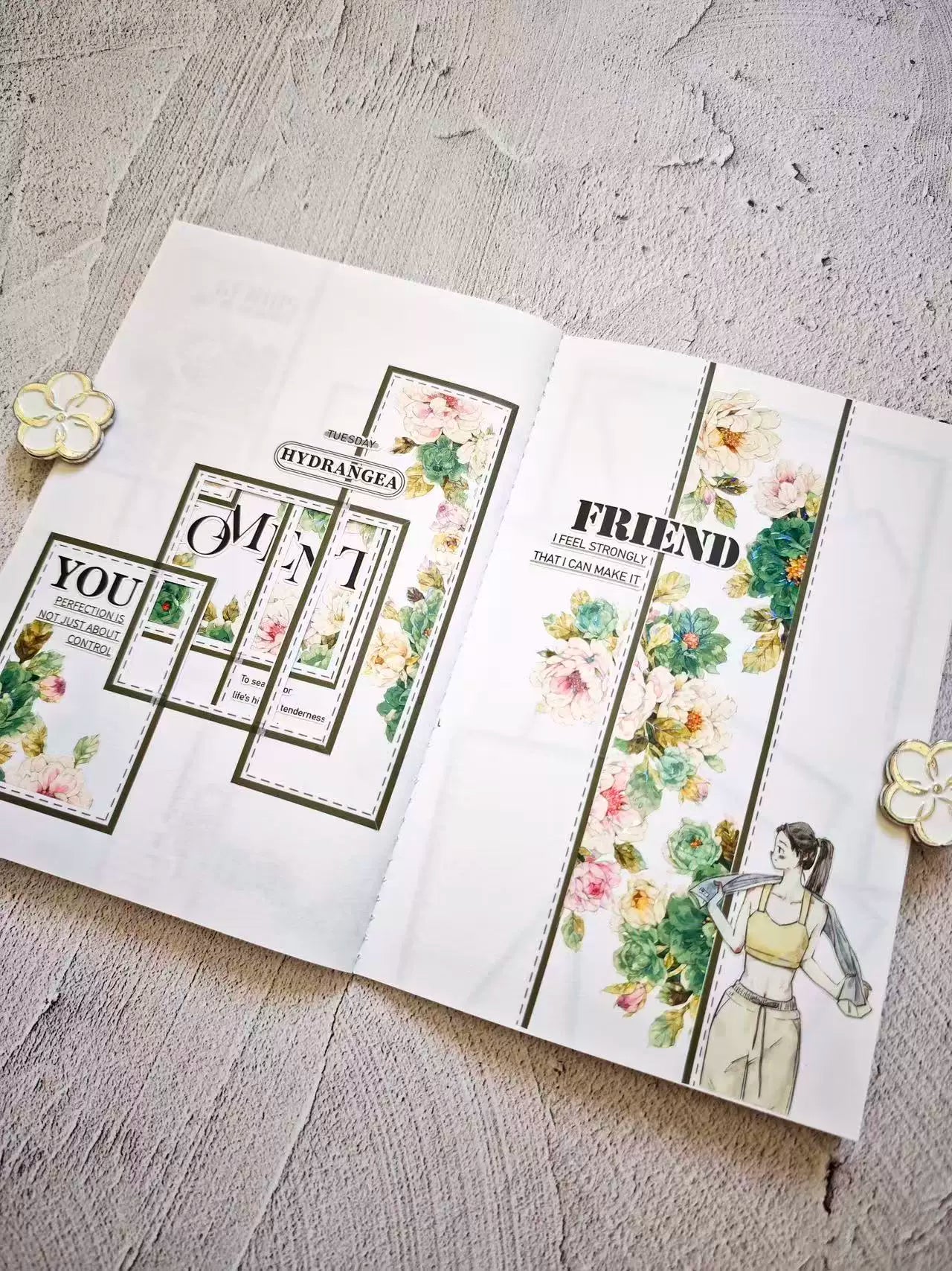 Kaixiaoxun Vol11【Keep Moving】 Pre-Cut Long Loop Washi/Matte PET Tape for Scrapbook Supplies,Junk Journal Supplies