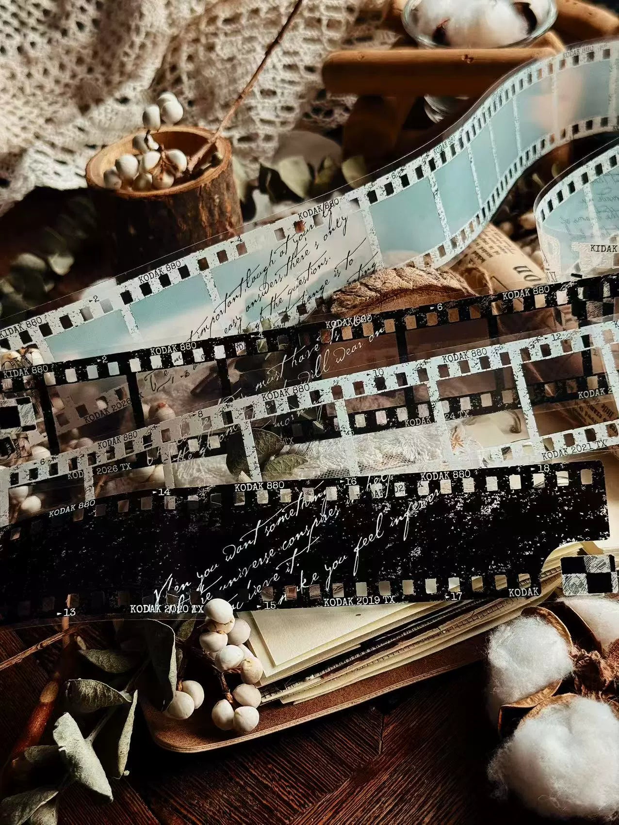 Linlanxi【Memories of Time】Original Washi/Pet Tape New Retro Life Old Film Series Decorative Tape Long Loop Full Roll