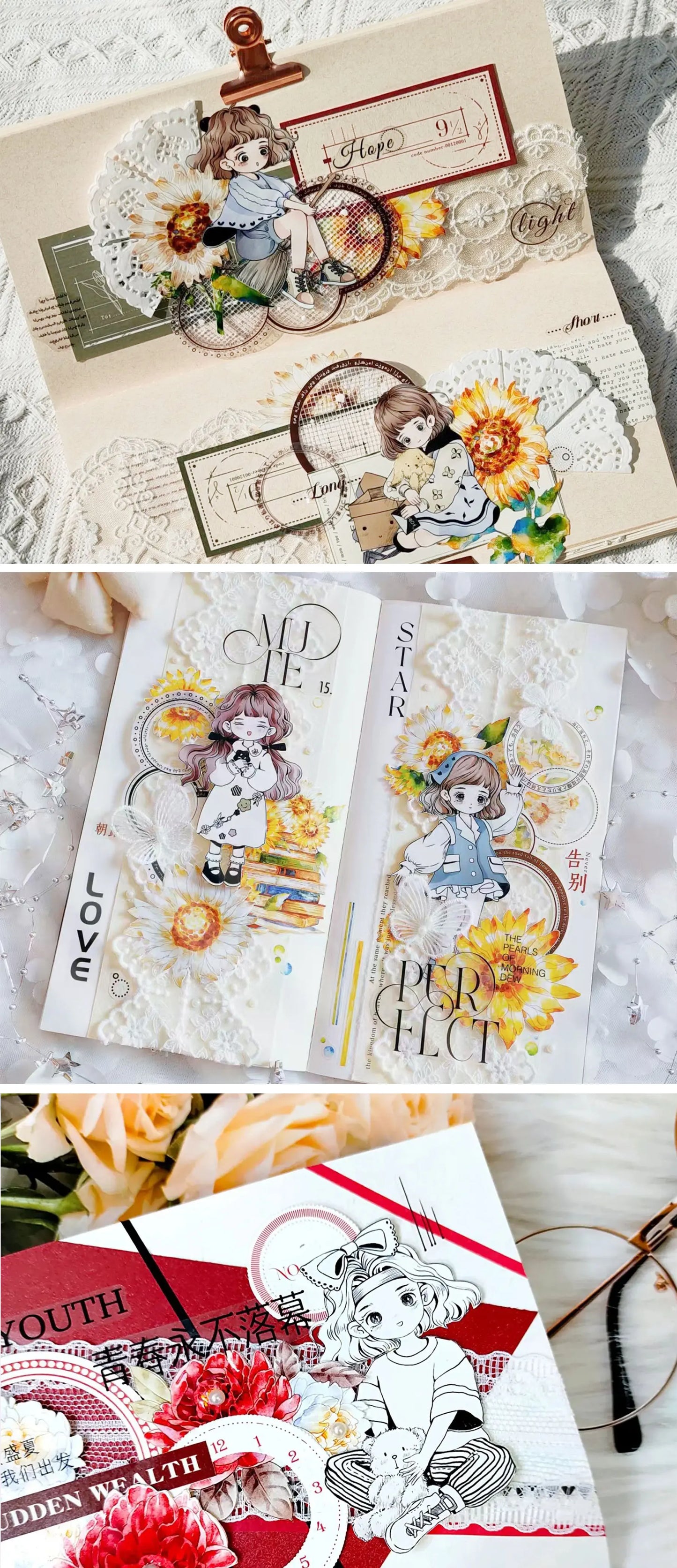XingXing Vol2【Twinkle Summer】 Pre-cut Light Retro Washi/PET Tape
