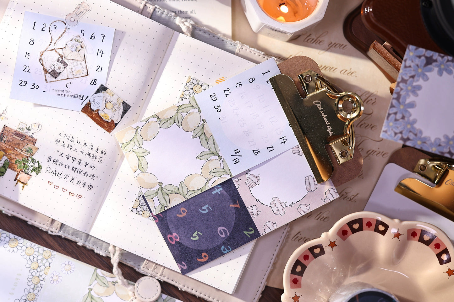 XiaoBaiJia Minimalist Style【Writing Roll‌】Border Strip Orginal Design Washi Pet Tape Landscape Stickers