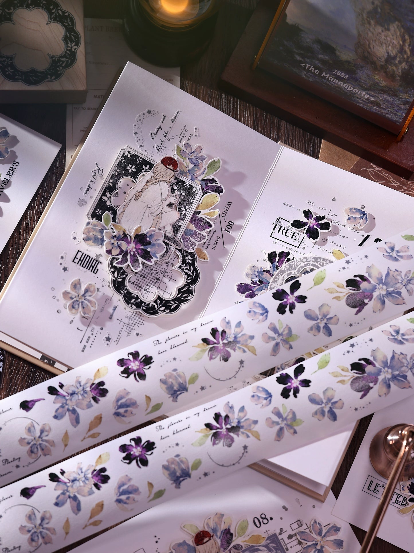 XiaoBaiJia【Dream】Light Retro Orginal Design Washi Pet Tape Landscape Stickers