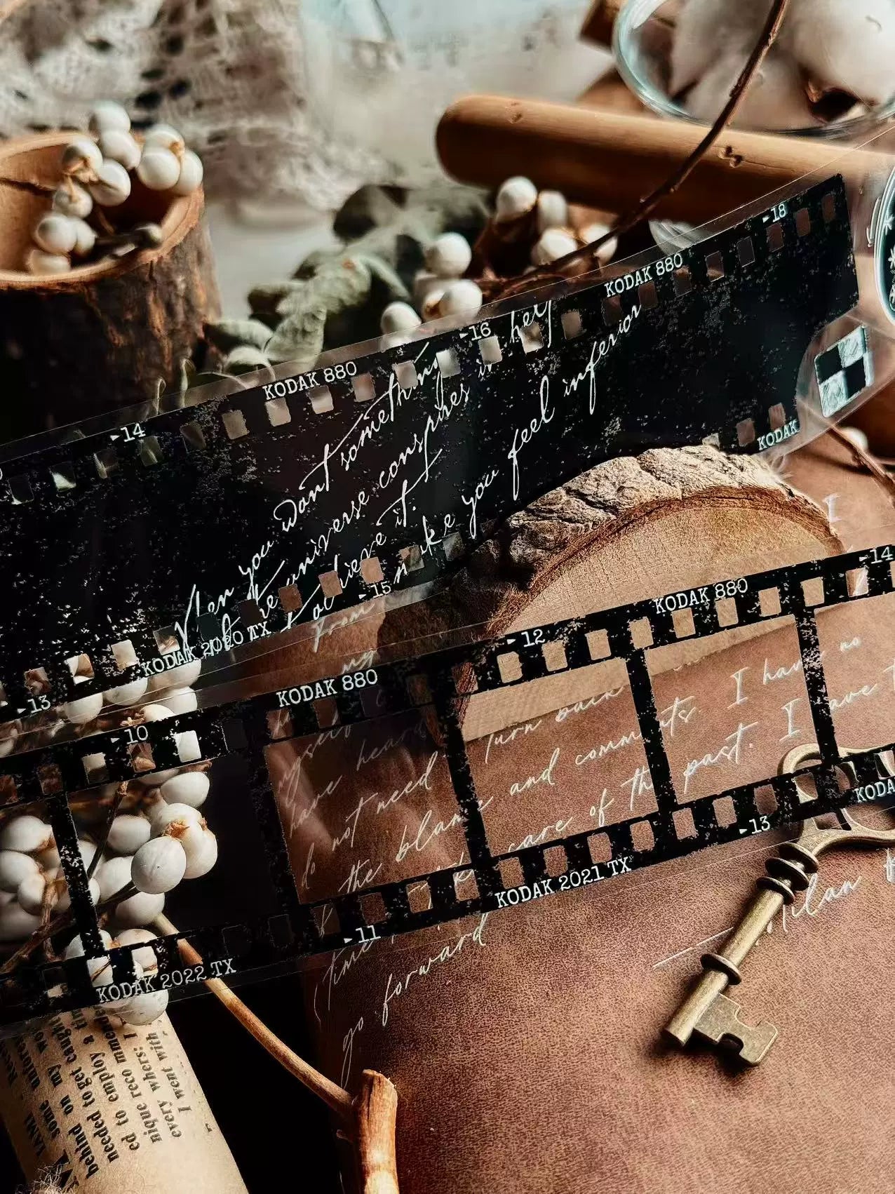 Linlanxi【Memories of Time】Original Washi/Pet Tape New Retro Life Old Film Series Decorative Tape Long Loop Full Roll