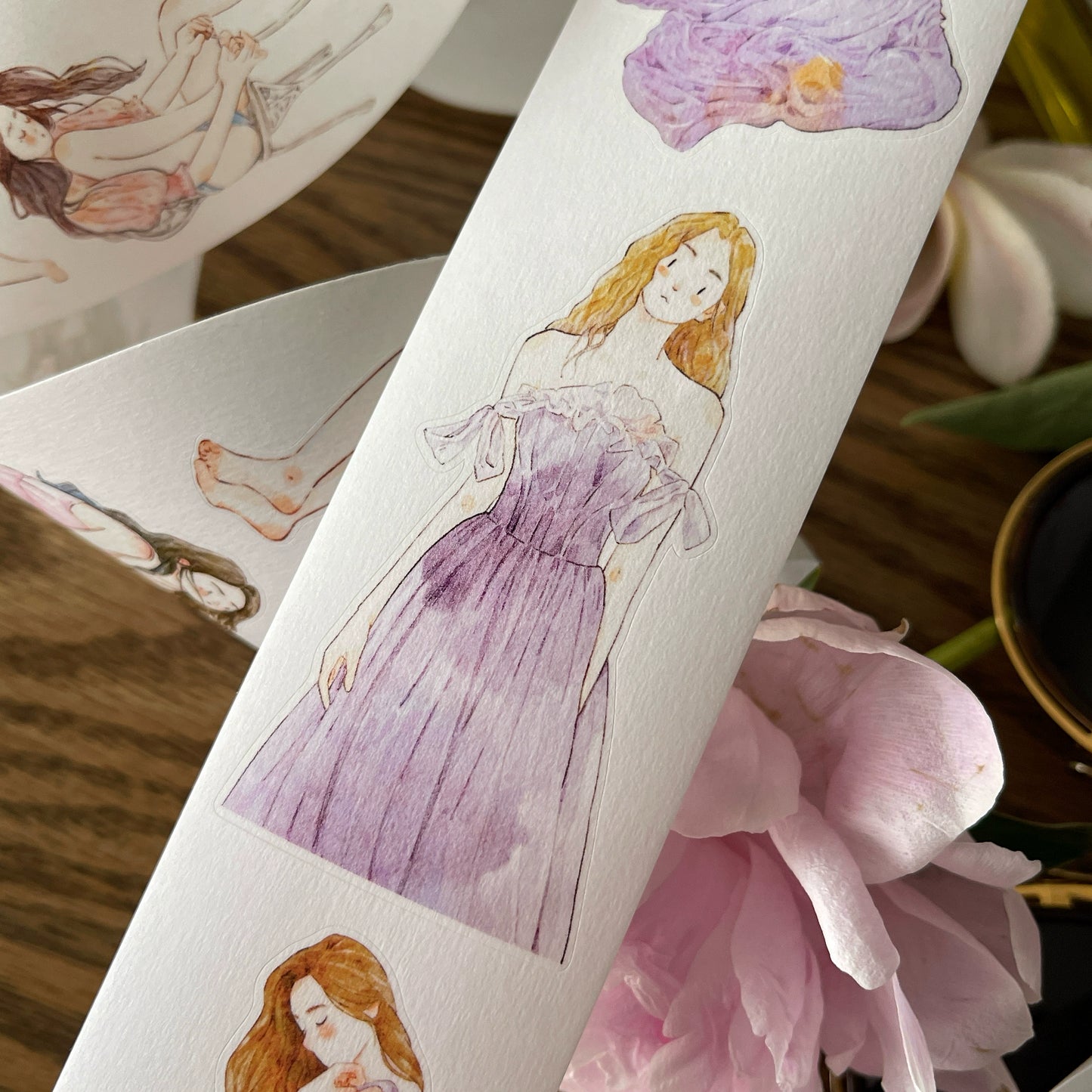 DingDing Vol10【36#Summer Days】Original Design Pre-Cut Washi/PET Tape Stickers,for Scrapbook Supplies,Journaling,Junk Journal,Bullet Journal,Planner Stickers