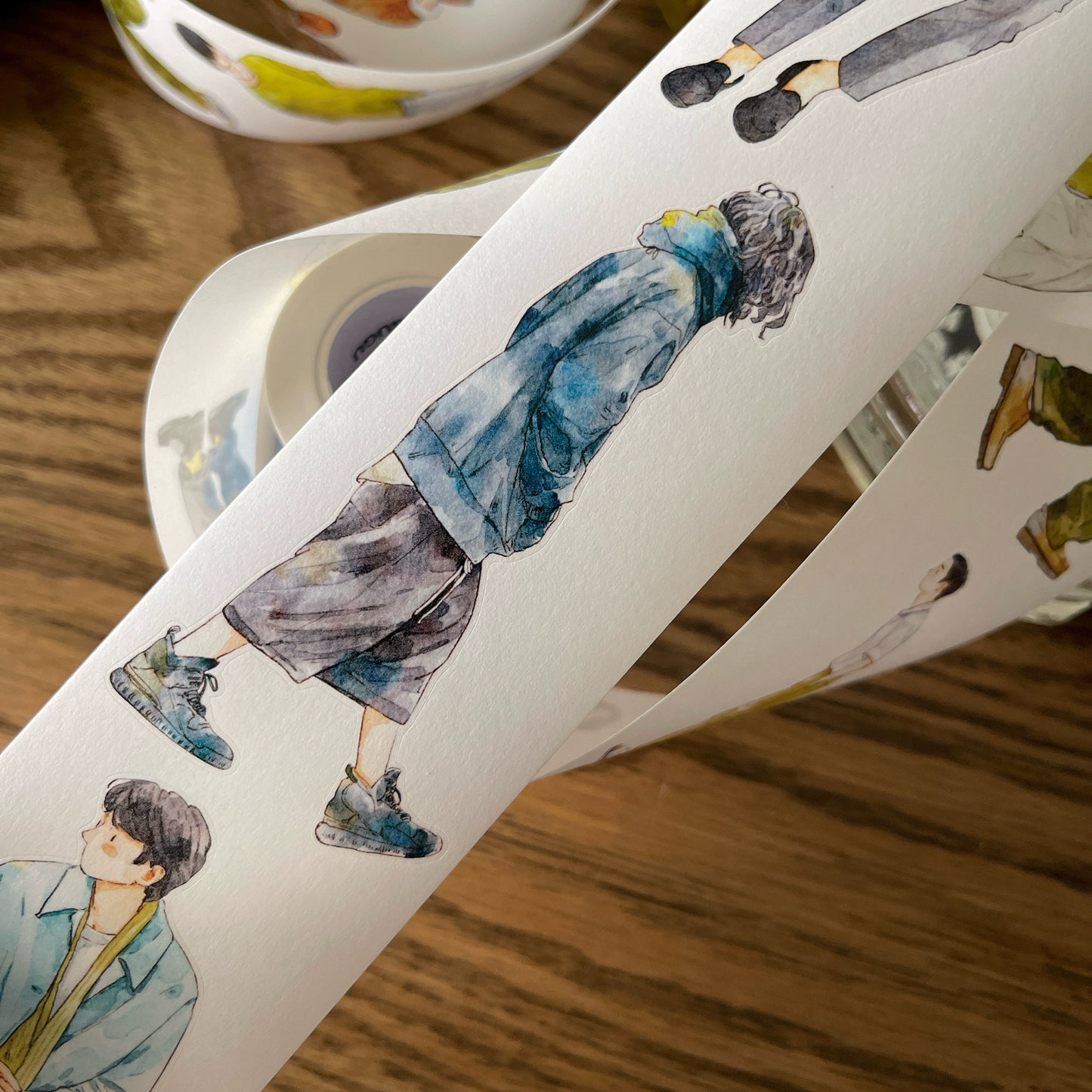 DingDing Vol10【34#That Cute Guy】Original Design Pre-Cut Washi/PET Tape Stickers,for Scrapbook Supplies,Journaling,Junk Journal,Bullet Journal,Planner Stickers