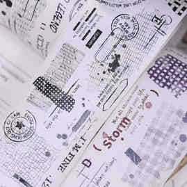 XiaoBaiJia【Narrative of Time】Light Retro Grid Base English Text Washi Pet Tape Stickers