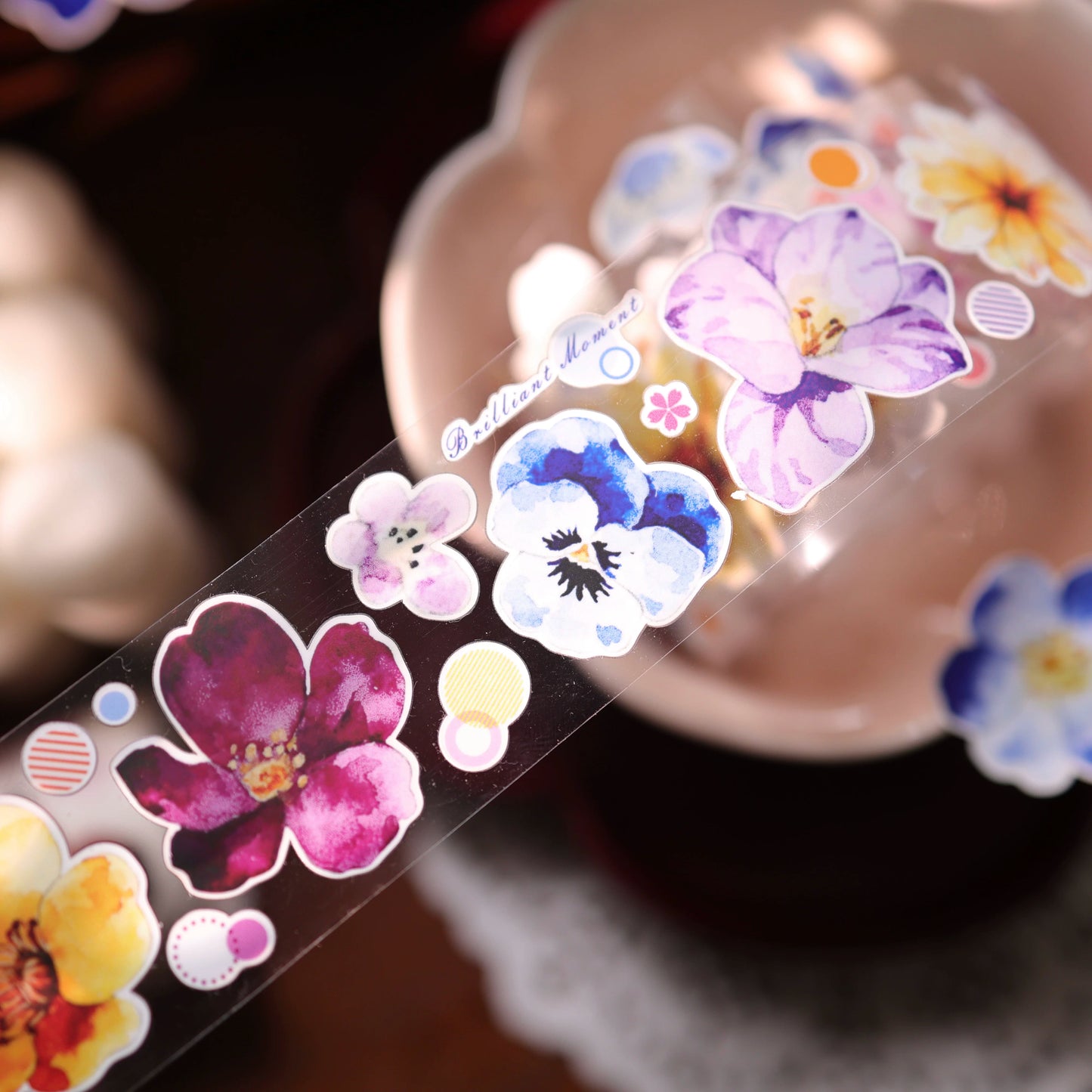 YiEr Vol17【Colorful Strips】Kiss-cut Floral Washi Tape and PET Stickers