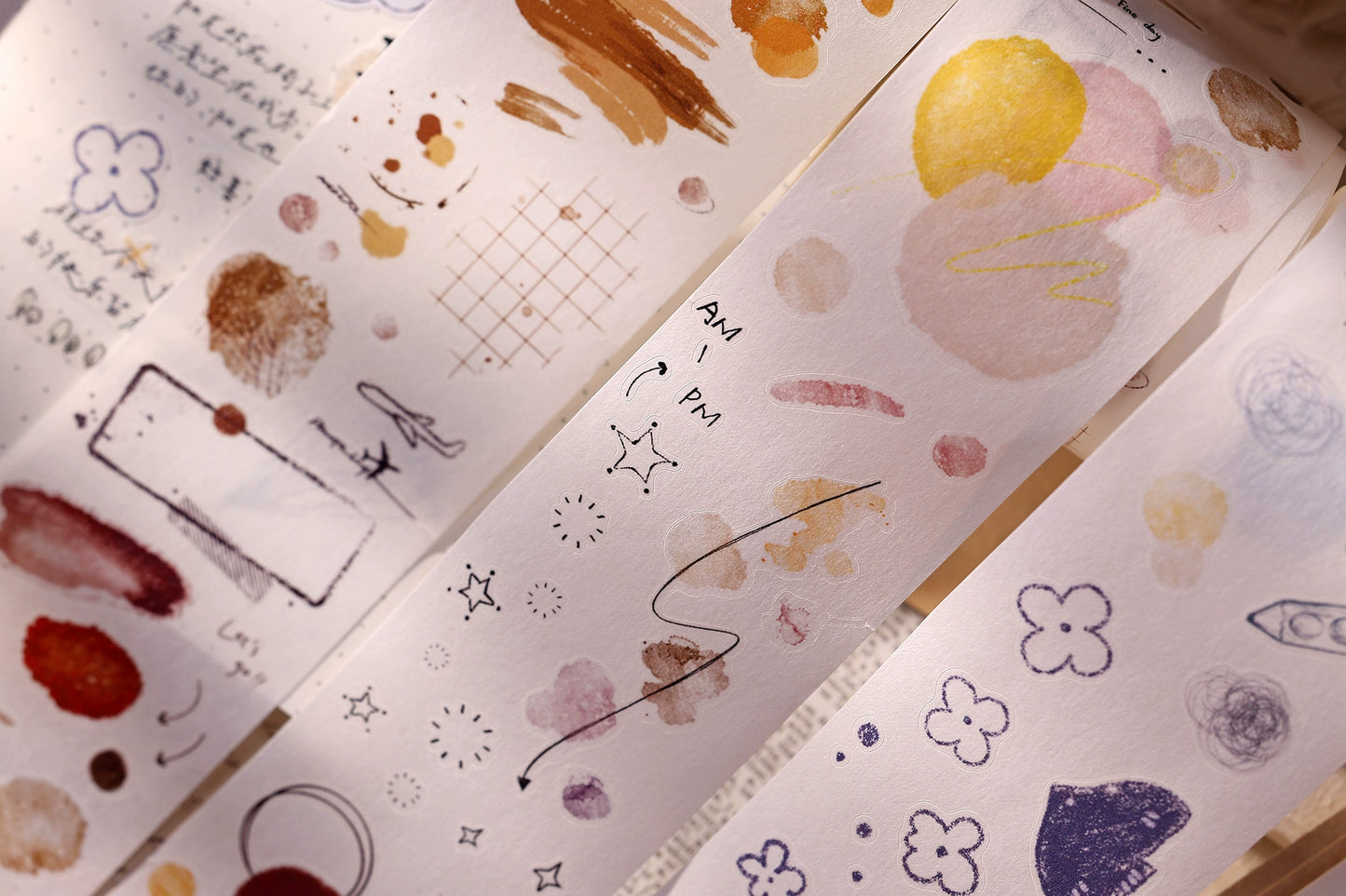 XiaoBaiJia Minimalist Style【Small Decoration】Light Retro Orginal Design Washi Pet Tape Landscape Stickers
