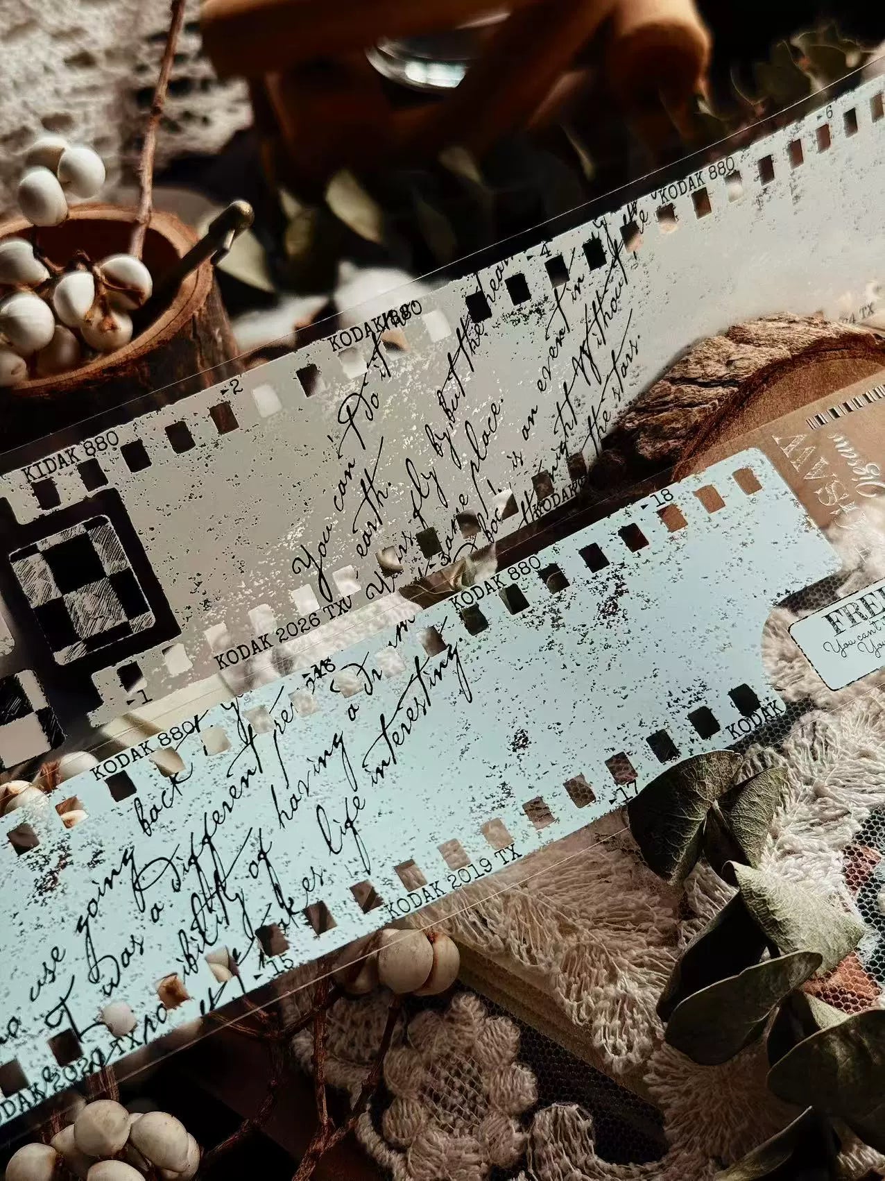 Linlanxi【Memories of Time】Original Washi/Pet Tape New Retro Life Old Film Series Decorative Tape Long Loop Full Roll