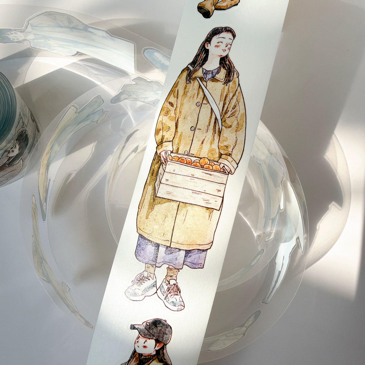Kaixiaoxun Vol14【Early Autumn】 Pre-Cut Long Loop Washi/Matte PET Tape for Scrapbook Supplies,Junk Journal Supplies
