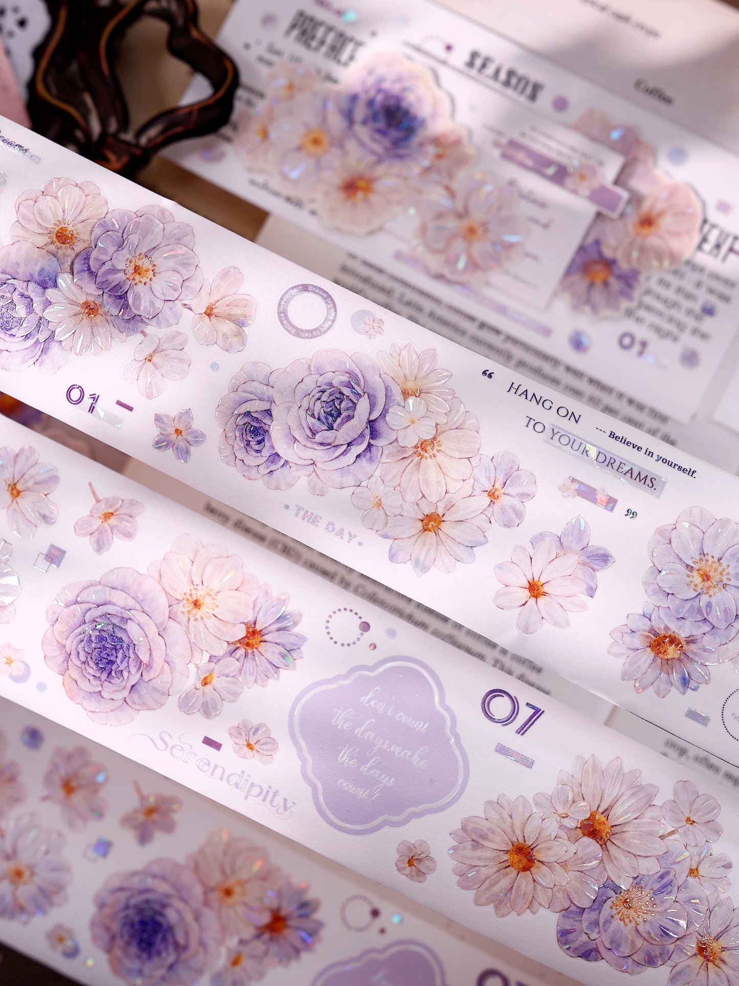 XiaoBaiJia【Shallow Smoke Blooming Flowers】Orginal Design Floral Washi Pet Tape Light Retro Landscaping Stickers