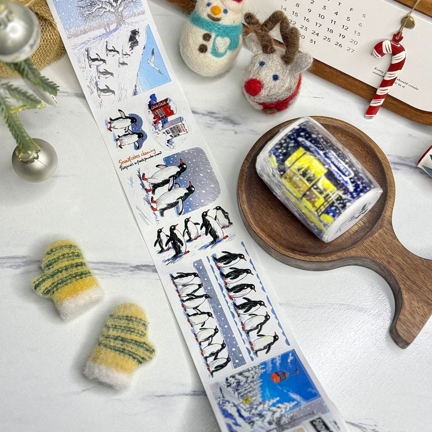 Wait Studio【Winter Narrative】 Pre-cut Light Retro Scene Washi/PET Tape