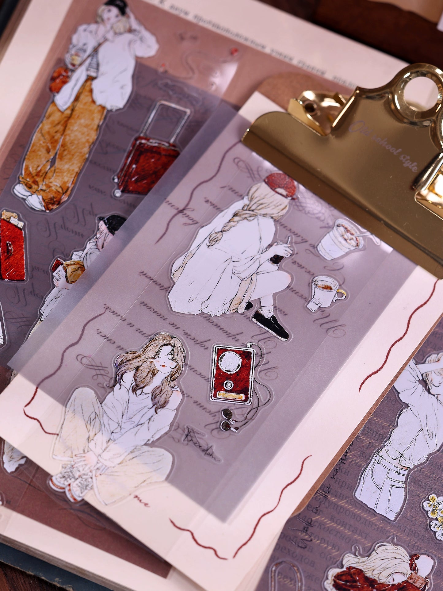 XiaoBaiJia Minimalist Style【Free Wind】Light Retro Orginal Design Washi Pet Tape Landscape Stickers