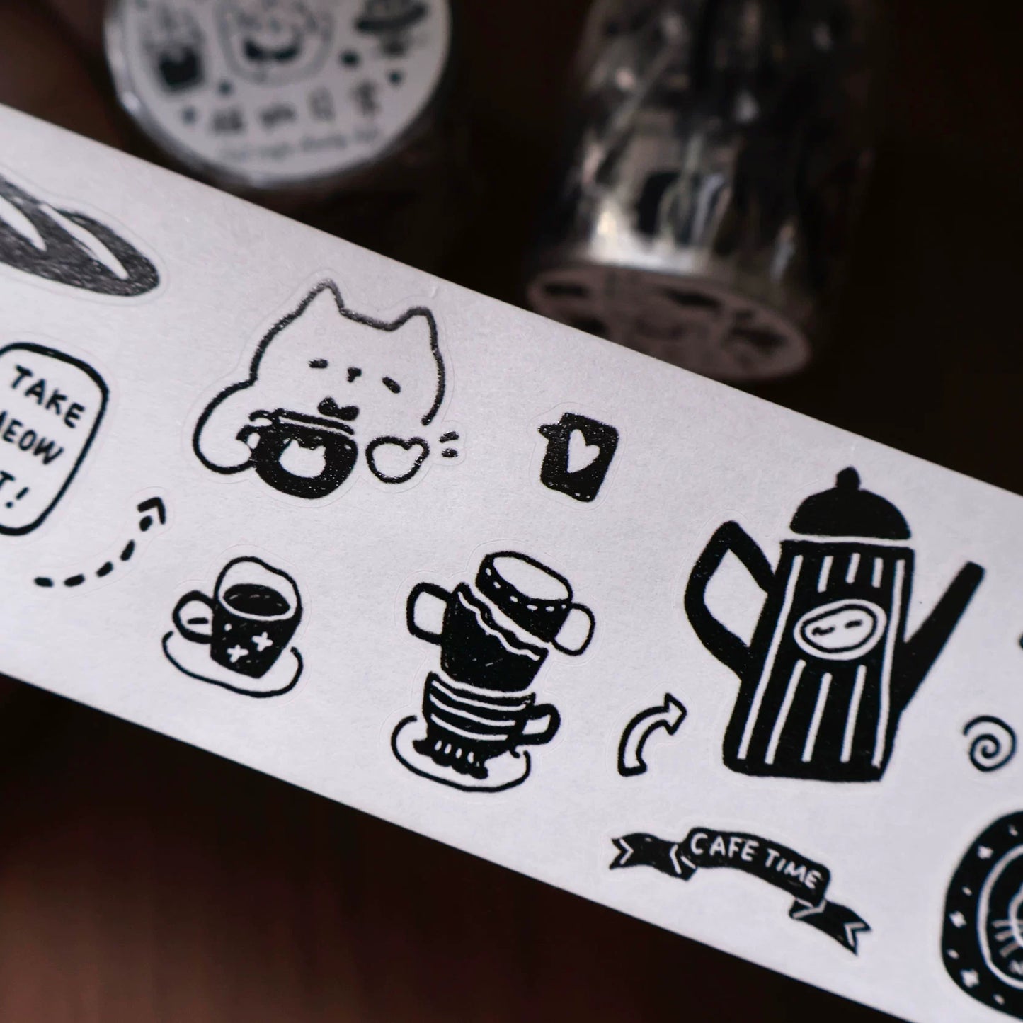 YiEr Minimalist Style Vol4【Cat Cafe Daily】Light Retro Orginal Design Washi Pet Tape Landscape Stickers