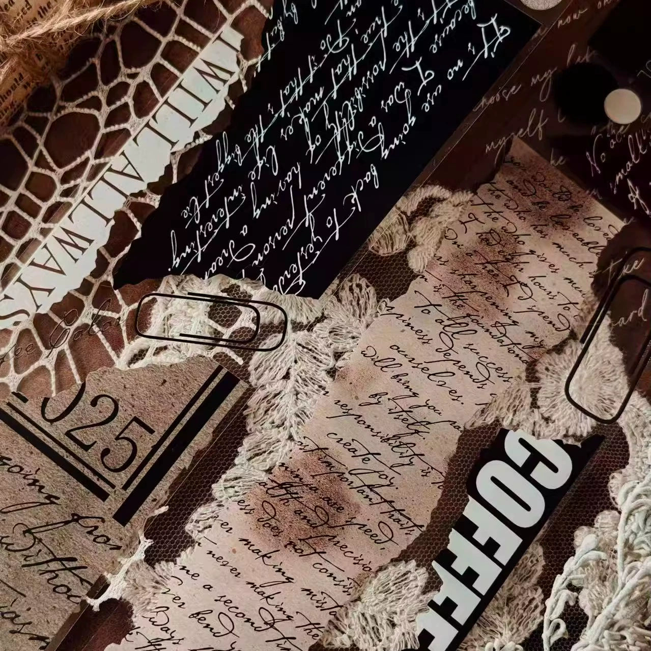 Linlanxi【Ancient Rhyme Paper Seal】Original Design Retro Broken Paper Bookkeeping Washi/Pet Tape