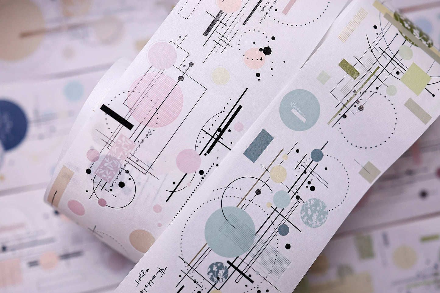 XiaoBaiJia Salt Series【Color Circle Collection】Pre-cut Orginal Design Washi/Pet Tape Light Retro Stickers