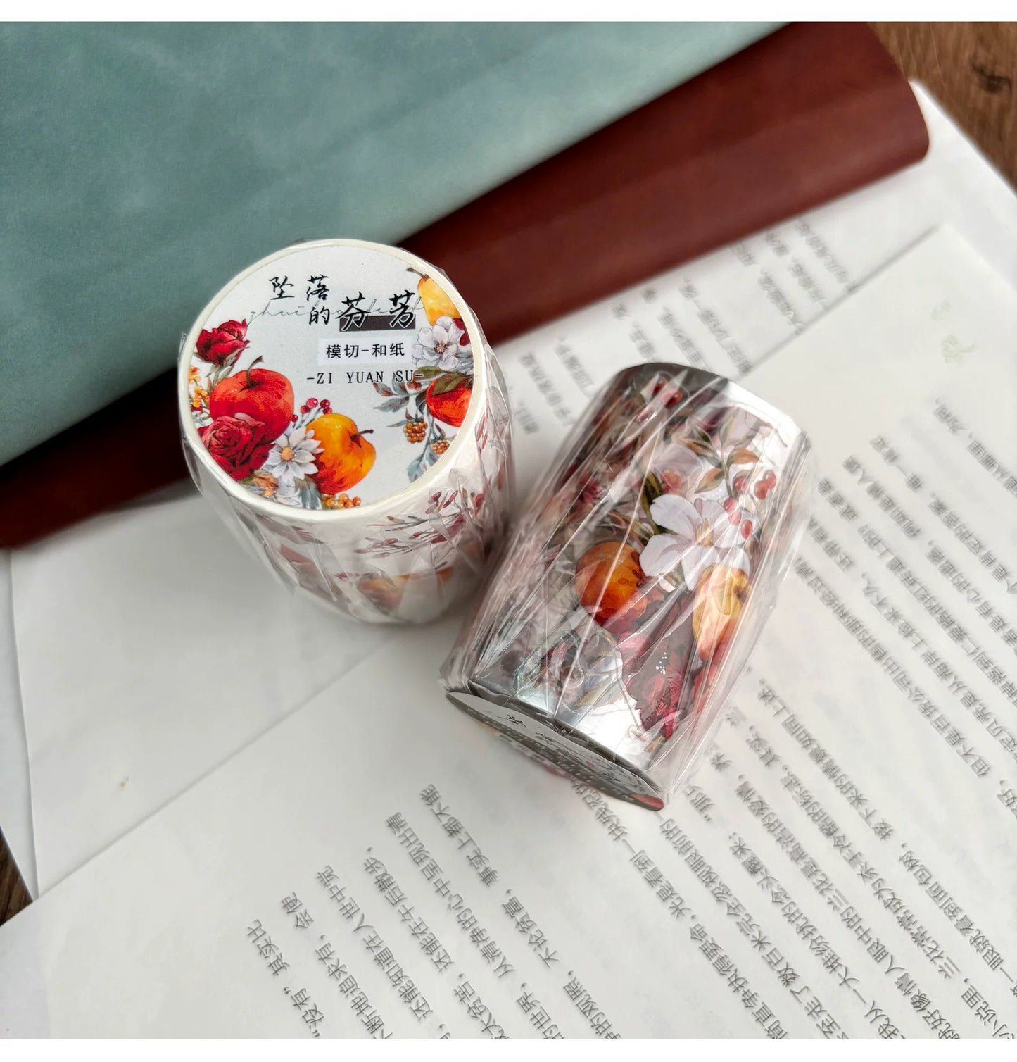 ZiYuanSu Vol15【Falling Fragrance】Kiss-cut Floral Washi Tape and PET Stickers
