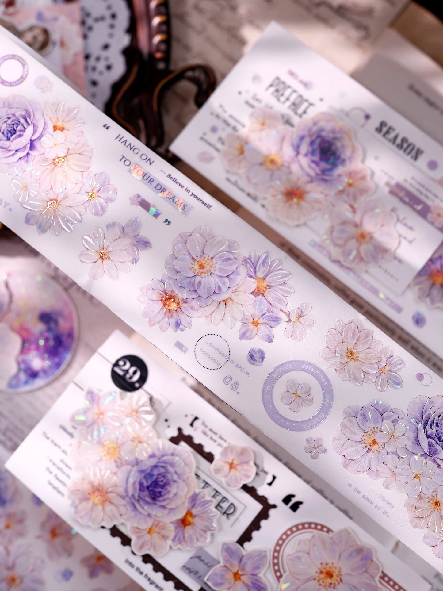 XiaoBaiJia【Shallow Smoke Blooming Flowers】Orginal Design Floral Washi Pet Tape Light Retro Landscaping Stickers