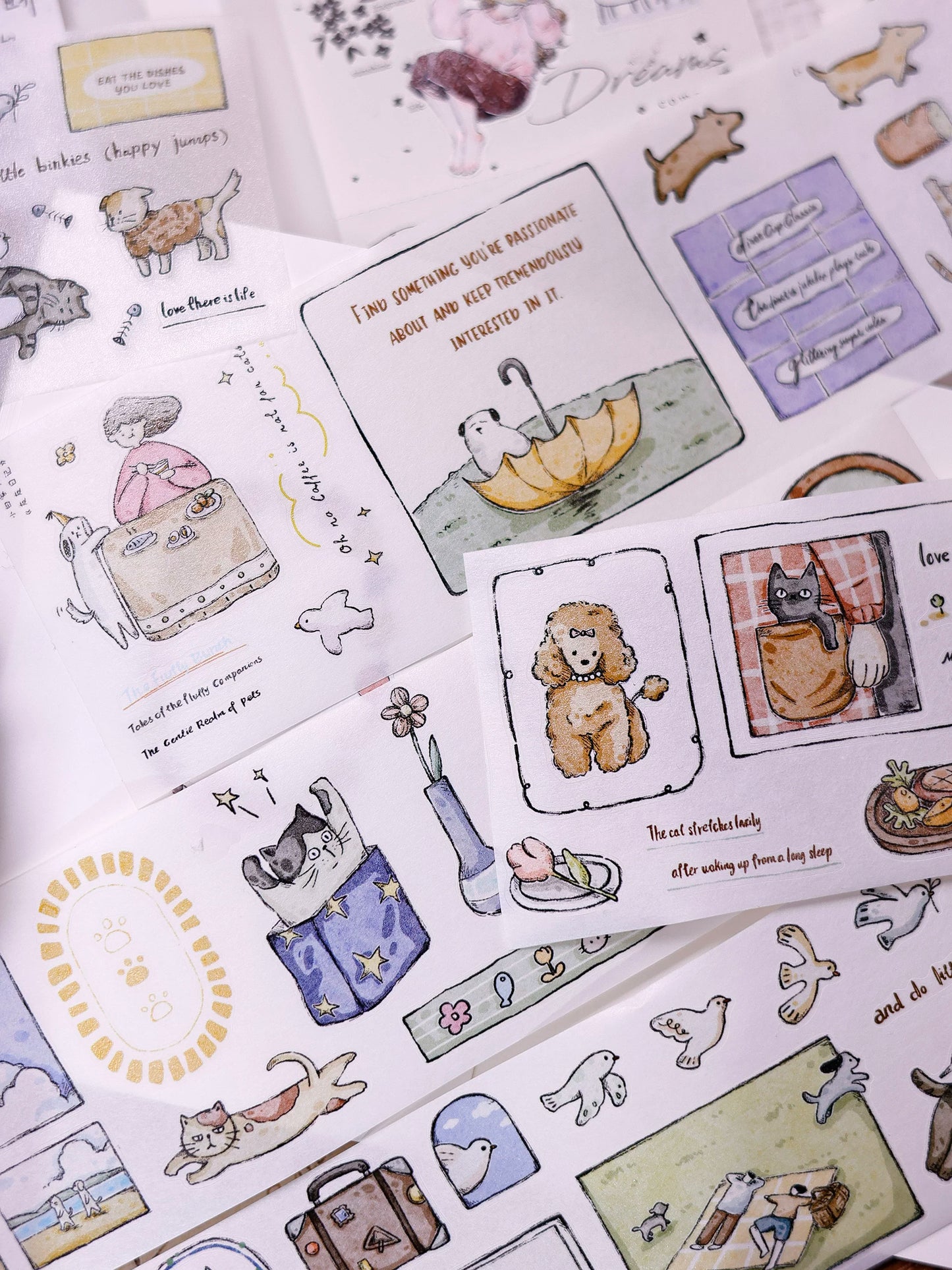 XiaoBaiJia Salt Series【Friend's Diary】Orginal Design Washi/Pet Dog and Cat Tape Light Retro Landscaping Stickers