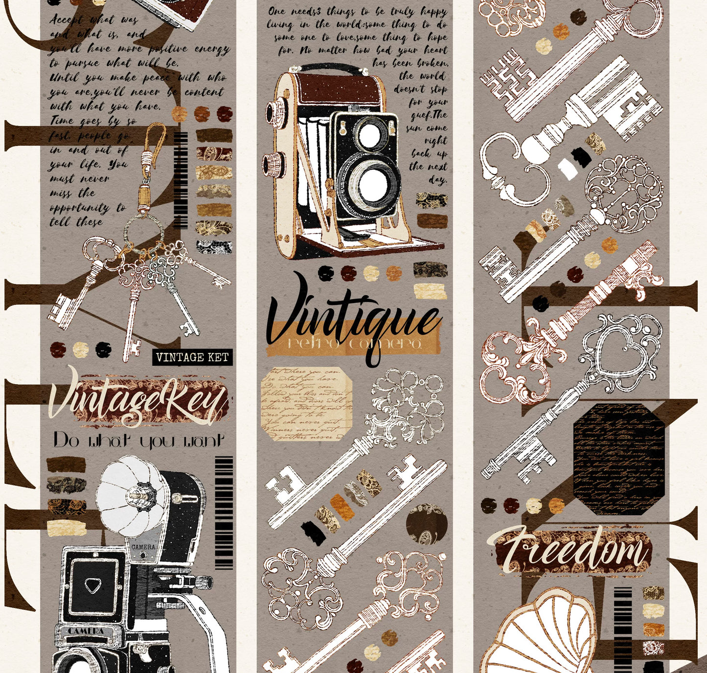 Linlanxi Vol13【Records of Antique Seals】Original Design Exquisite Vintage Decorative Washi Pet Tape