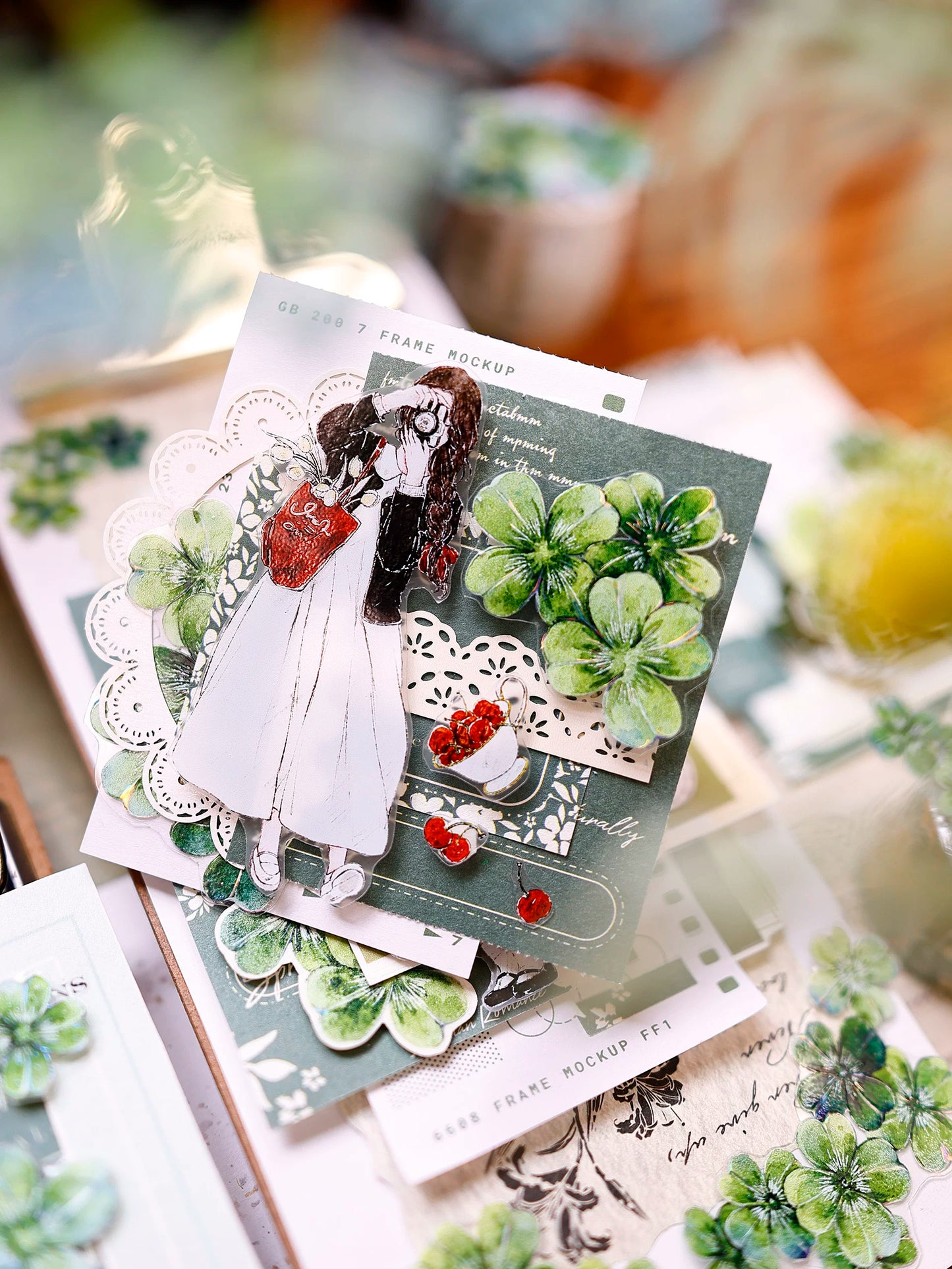 XiaoBaiJia Salt Series【Maiden Among the Flowers】Pre-cut Orginal Design Washi/Pet Tape Light Retro Stickers