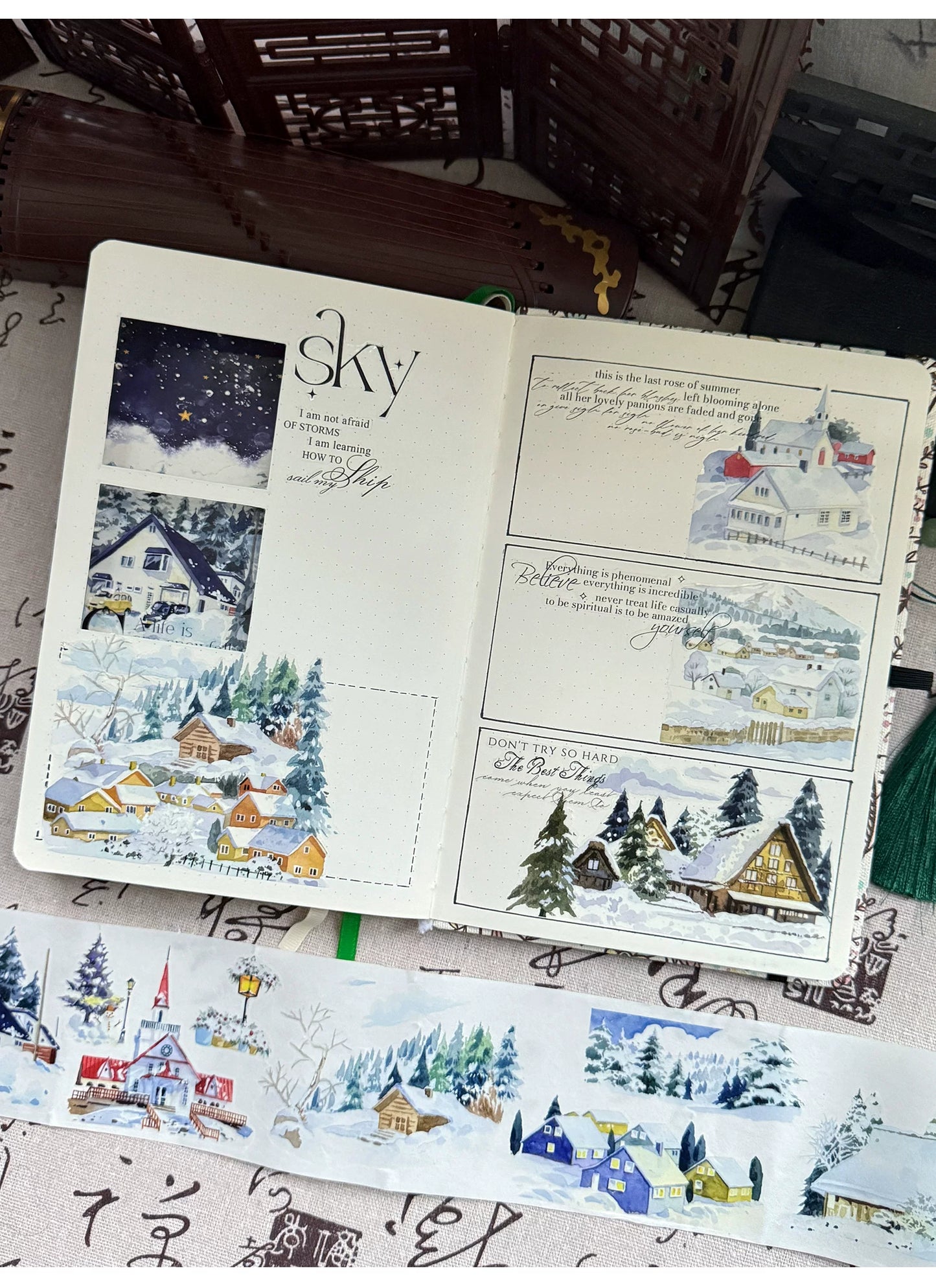 ZiYuanSu Vol15【A Window of Winter Snow】Background Scene Pre-cut Washi PET Tape