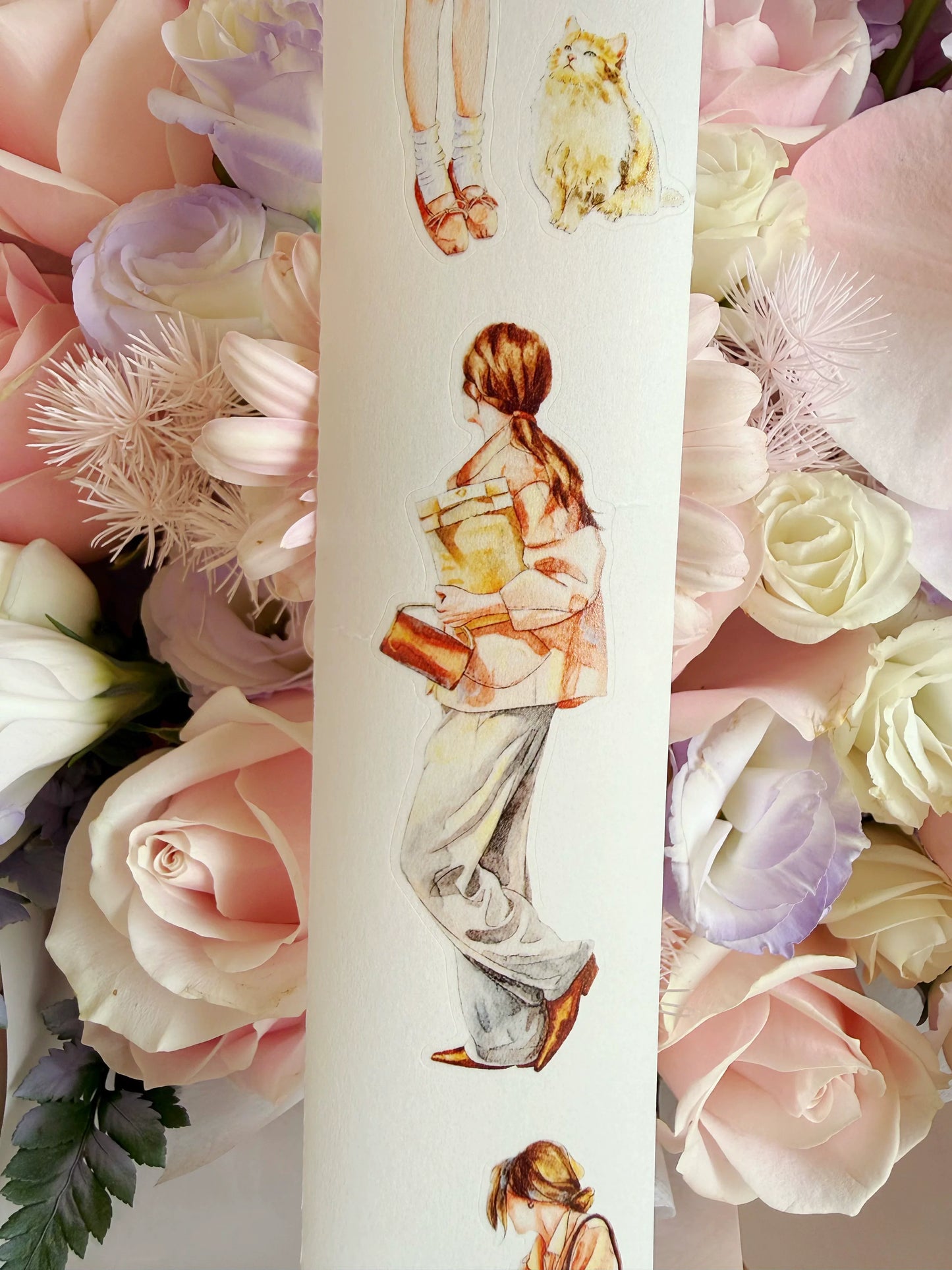 ZaoZao Vol4【ShanShan】Original Design Kiss-Cut Washi PET Tape Stickers,for Scrapbook Supplies,Journaling,Junk Journal,Bullet Journal,Planner Stickers