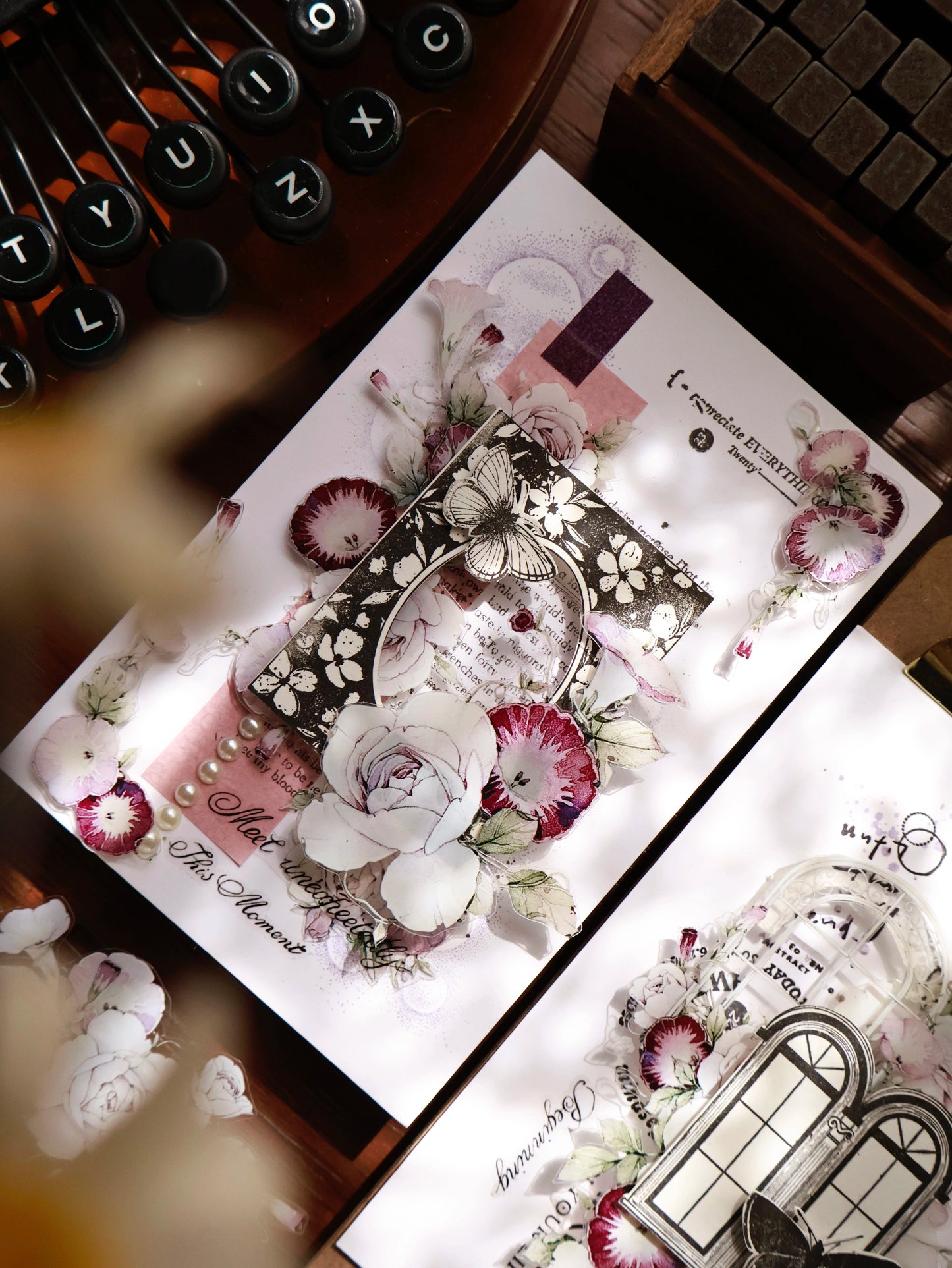 YiEr Vol15【Open Window and See Flowers】Orginal Design Pre-cut Washi/Pet Floral Tape Light Retro Landscaping Stickers