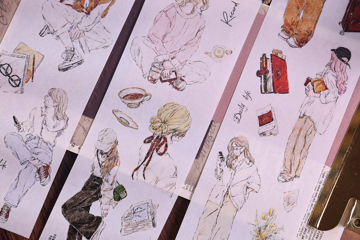 XiaoBaiJia Minimalist Style【Free Wind】Light Retro Orginal Design Washi Pet Tape Landscape Stickers