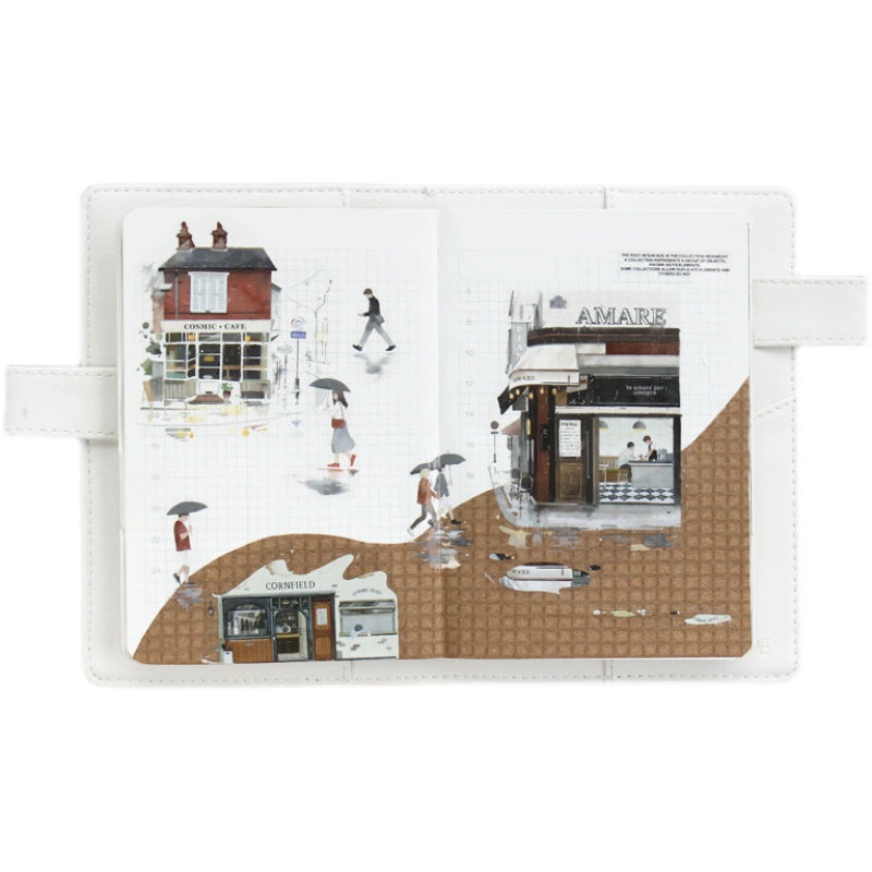 Moodtape【Leisurely Drinking Coffee】Coffee Shop Washi Tape Stickers for DIY Decorative Materials,Scrapbook Supplies,Junk Journal