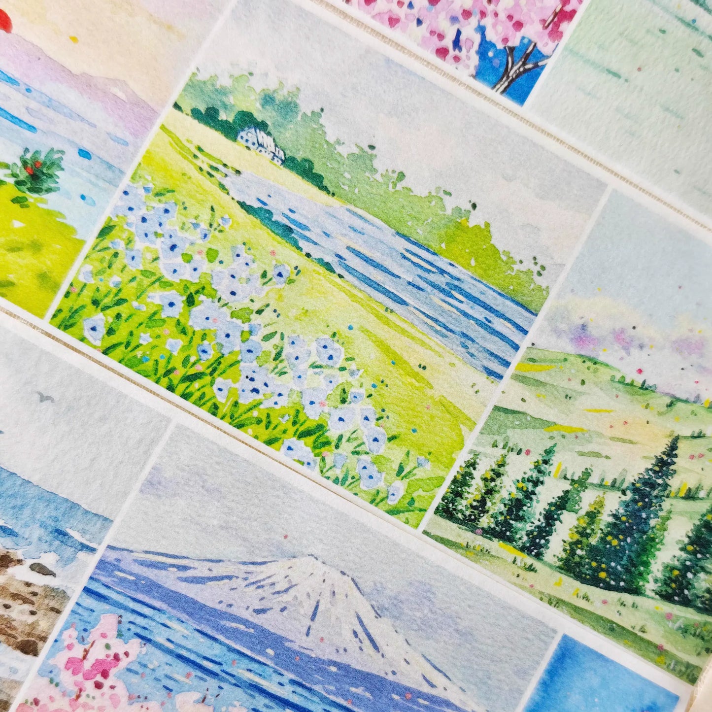 XingXing Vol7【Mountains and Seas Stretch Endlessly】 Pre-cut Light Retro Scene Washi/PET Tape
