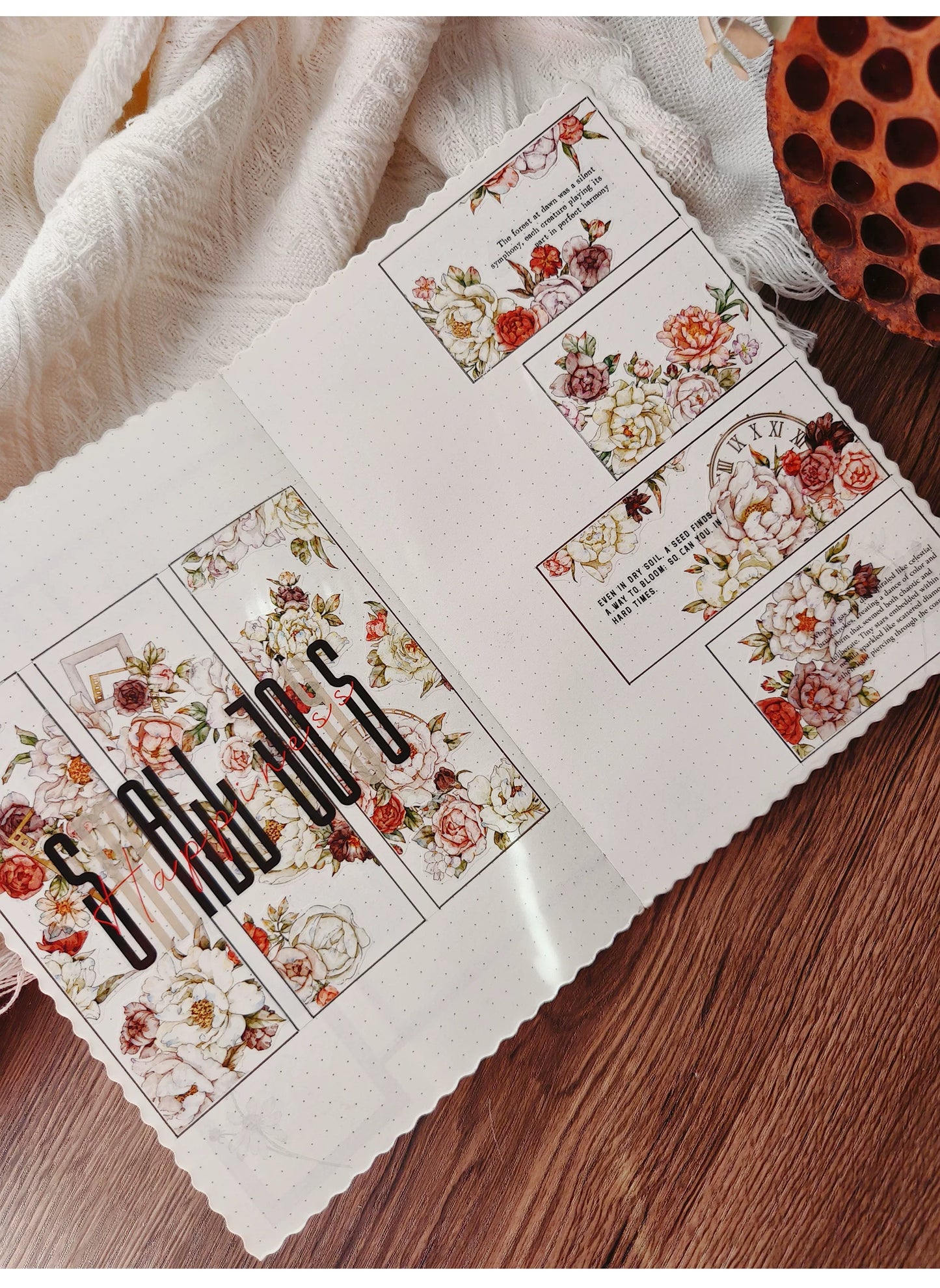 ZiYuanSu Vol15【Flowers Cover the Branches】Kiss-cut Floral Washi Tape and PET Stickers
