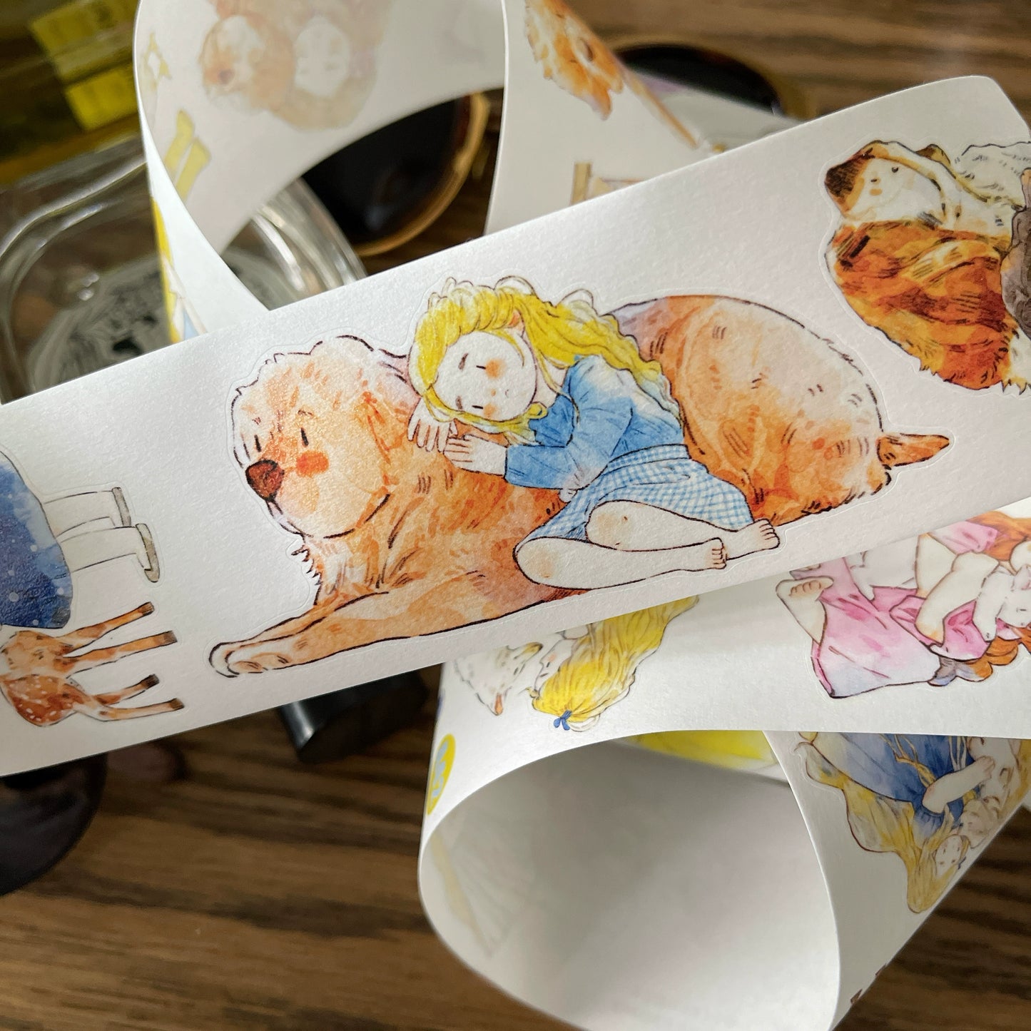 Seahorse Forest Vol7【A42#Best Buddy】Original Design Pre-Cut Kawaii Washi/PET Tape Stickers,for Scrapbook Supplies,Journaling,Junk Journal,Bullet Journal,Planner StickersDing Ding