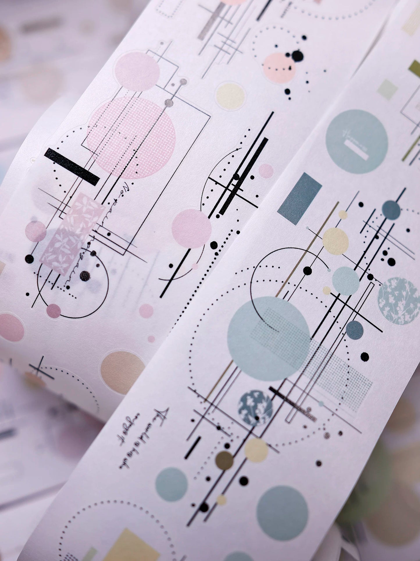XiaoBaiJia Salt Series【Color Circle Collection】Pre-cut Orginal Design Washi/Pet Tape Light Retro Stickers