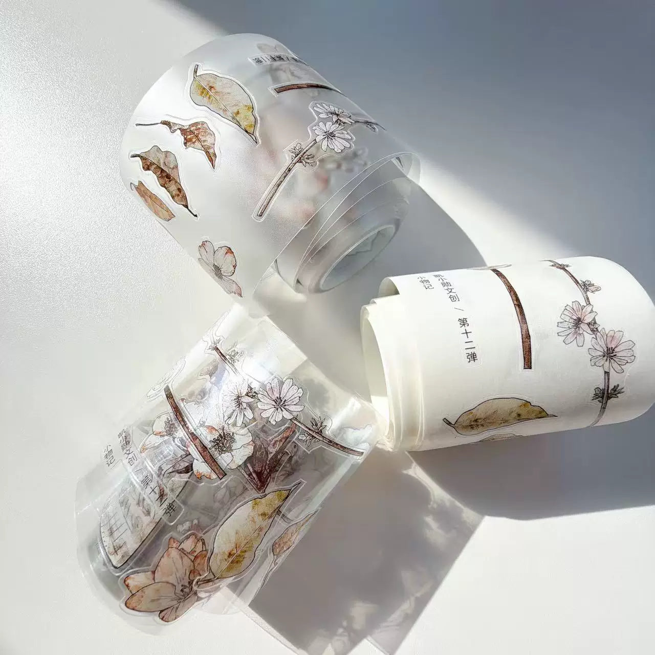 Kaixiaoxun Vol12【Trifles Diary】 Pre-Cut Long Loop Washi/Matte PET Tape for Scrapbook Supplies,Junk Journal Supplies