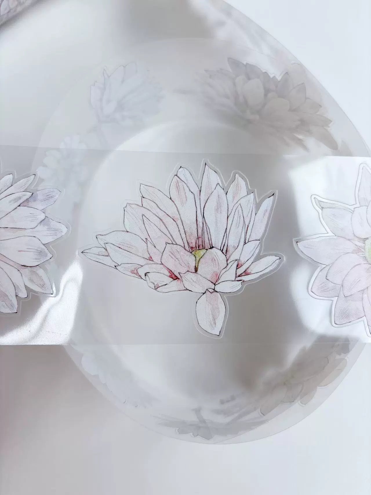 Kaixiaoxun Vol10【Soft Mist Powder】 Pre-Cut Long Loop Flower Background Washi/Matte PET Tape for Scrapbook Supplies,Junk Journal Supplies