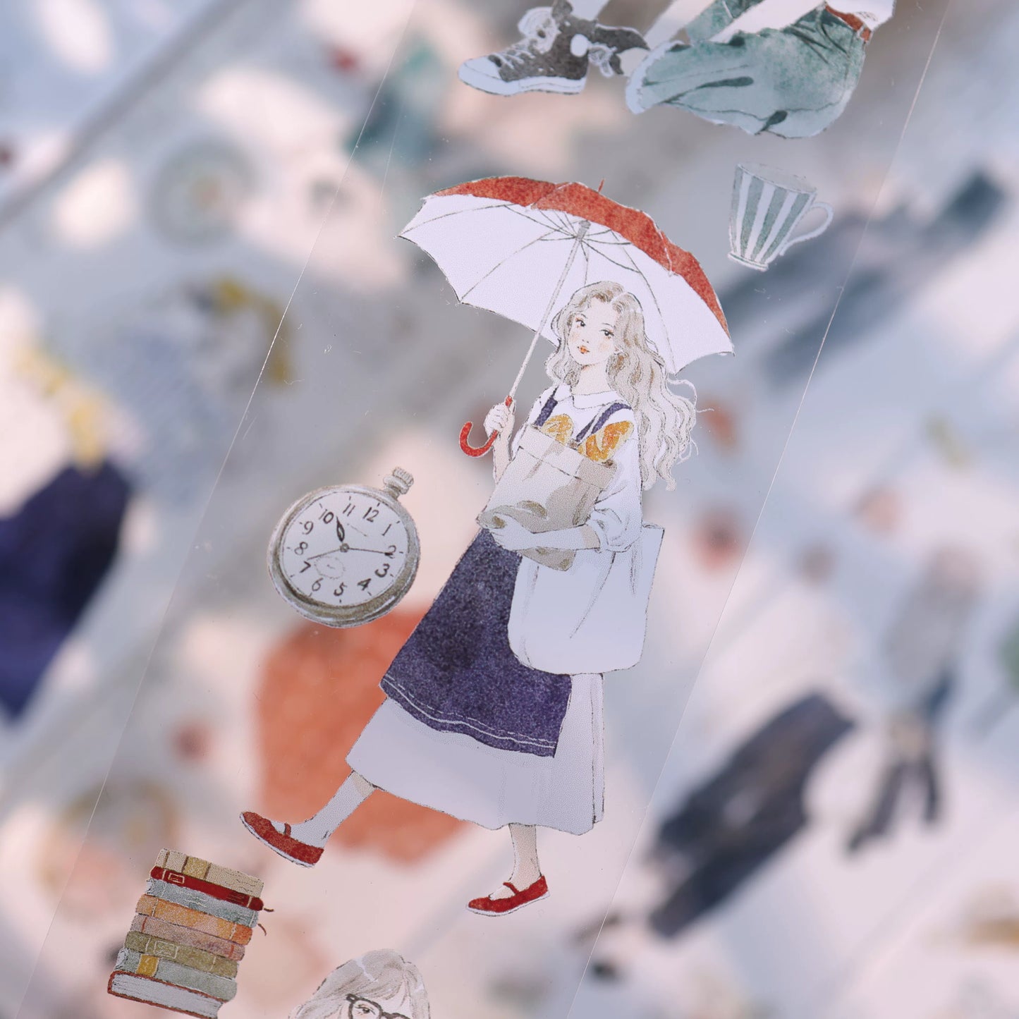 YiEr Vol17【Girl's Notebook】Kiss-cut Character Washi Tape and PET Stickers